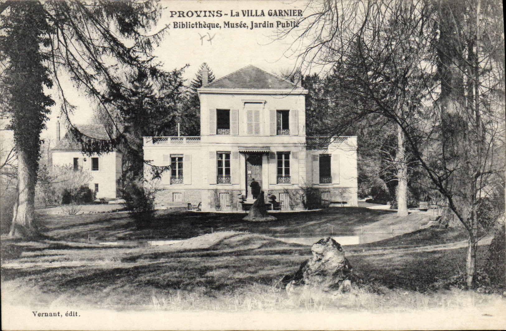 CPA Provins La Villa Garnier Bibliotheque