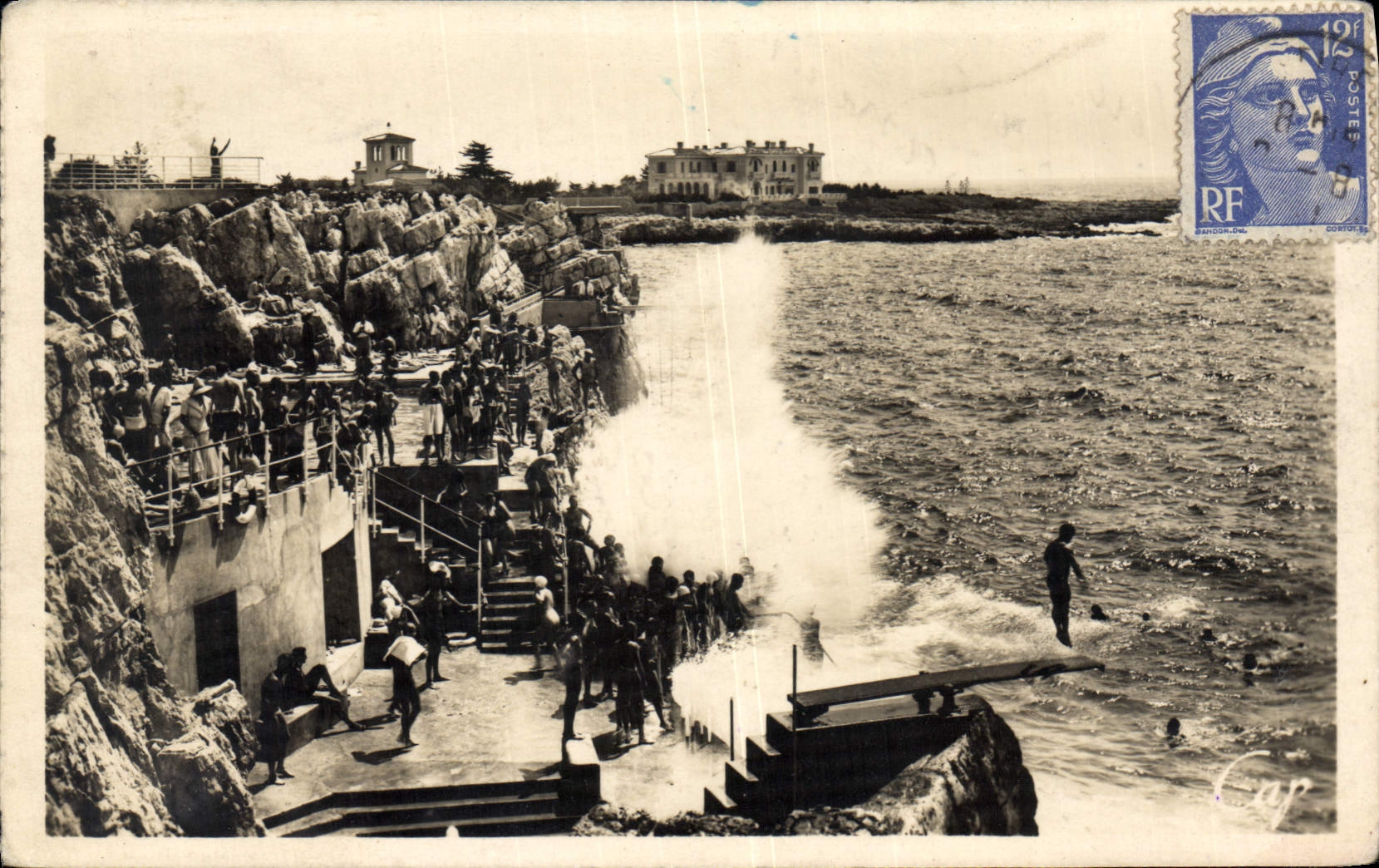 CPA Antibes Piscine Et Rochers Du Pavillon Eden Roc