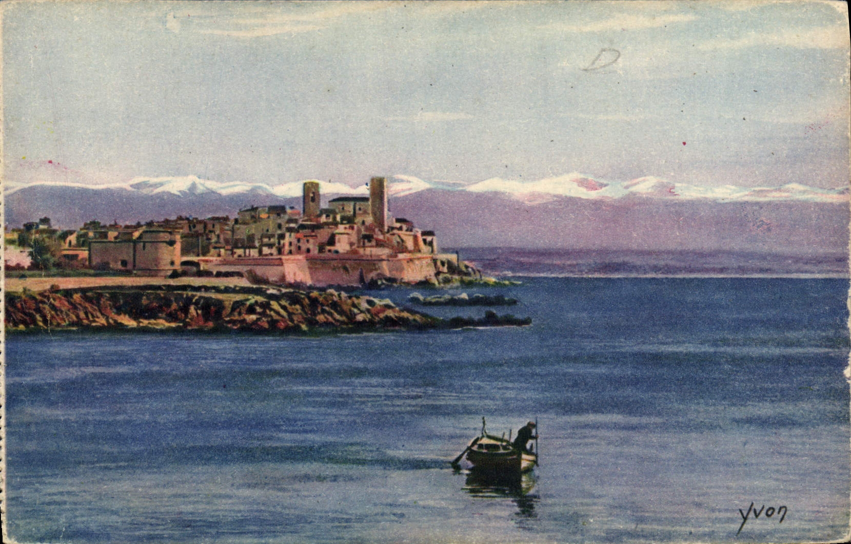 CPA Antibes Le Fort Carre Et La Chaine Des Alpes
