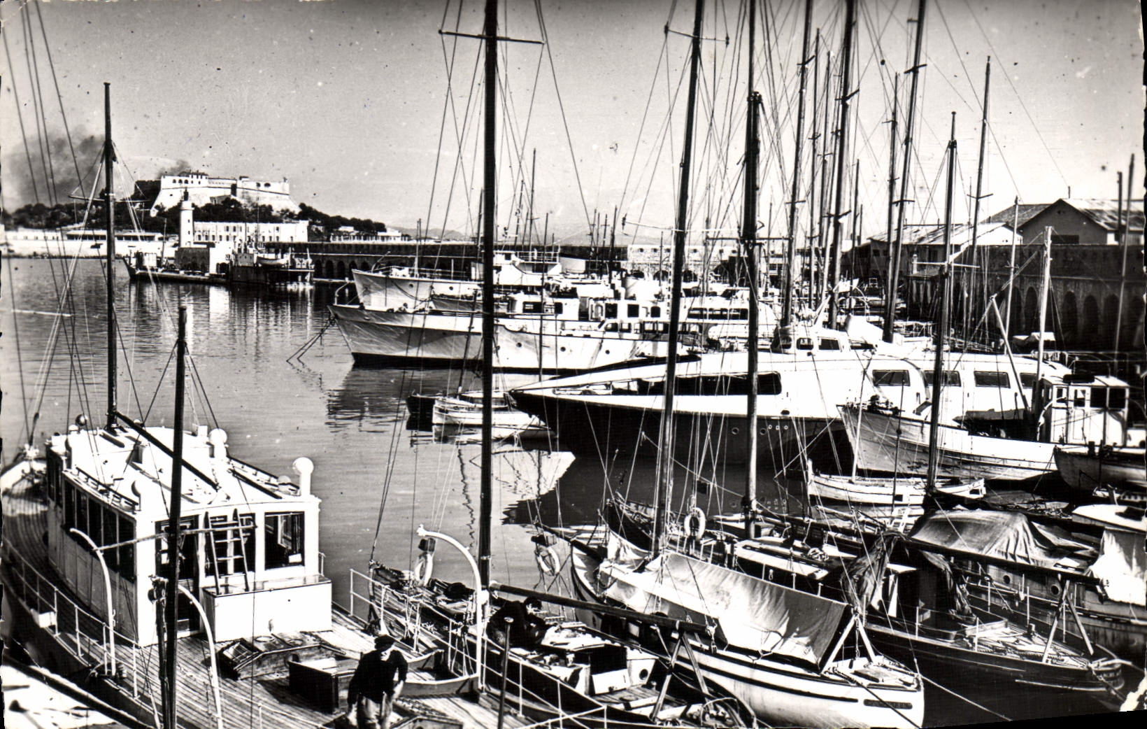 CPA Antibes Le Port Et Le Fort Carre