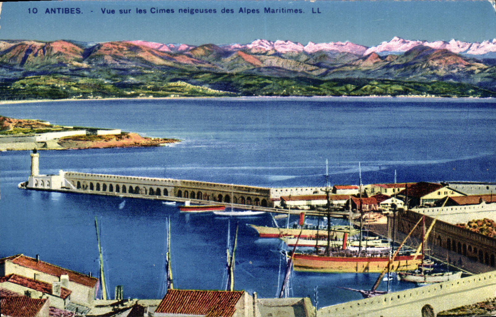 CPA Antibes Vue Sur Les Cimes Neigeuses Des Alpes Maritimes