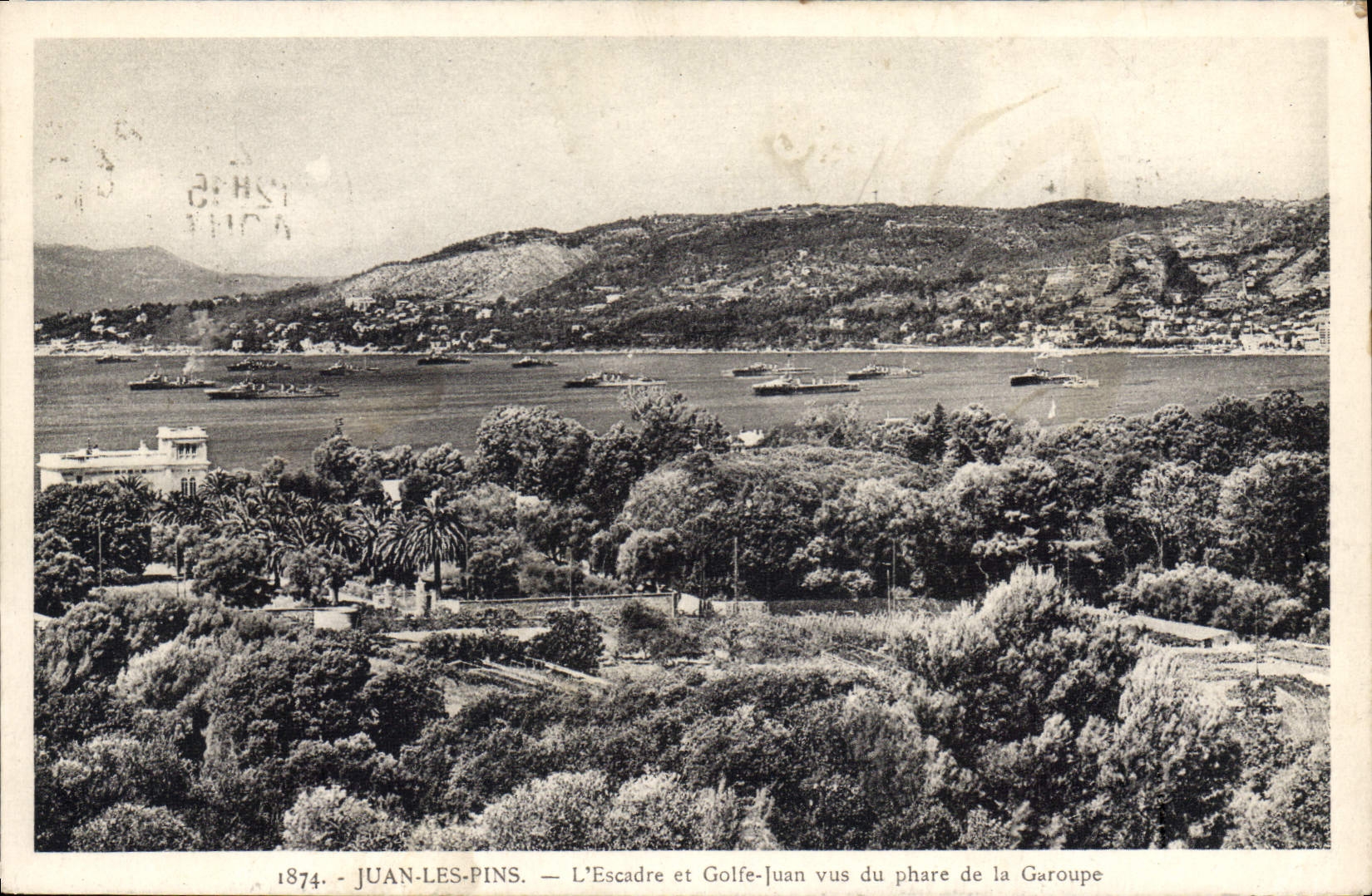 CPA Juan Les Pins L'Escadre Et Golfe Juan Vus Du Phare De La Garoupe