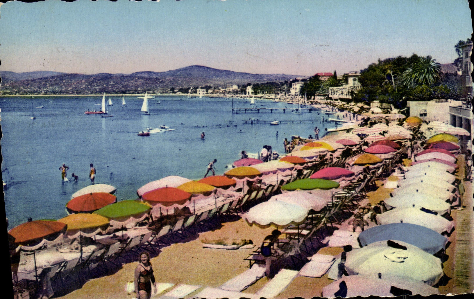CPA Juan Les Pins Vue Generale Des Plages
