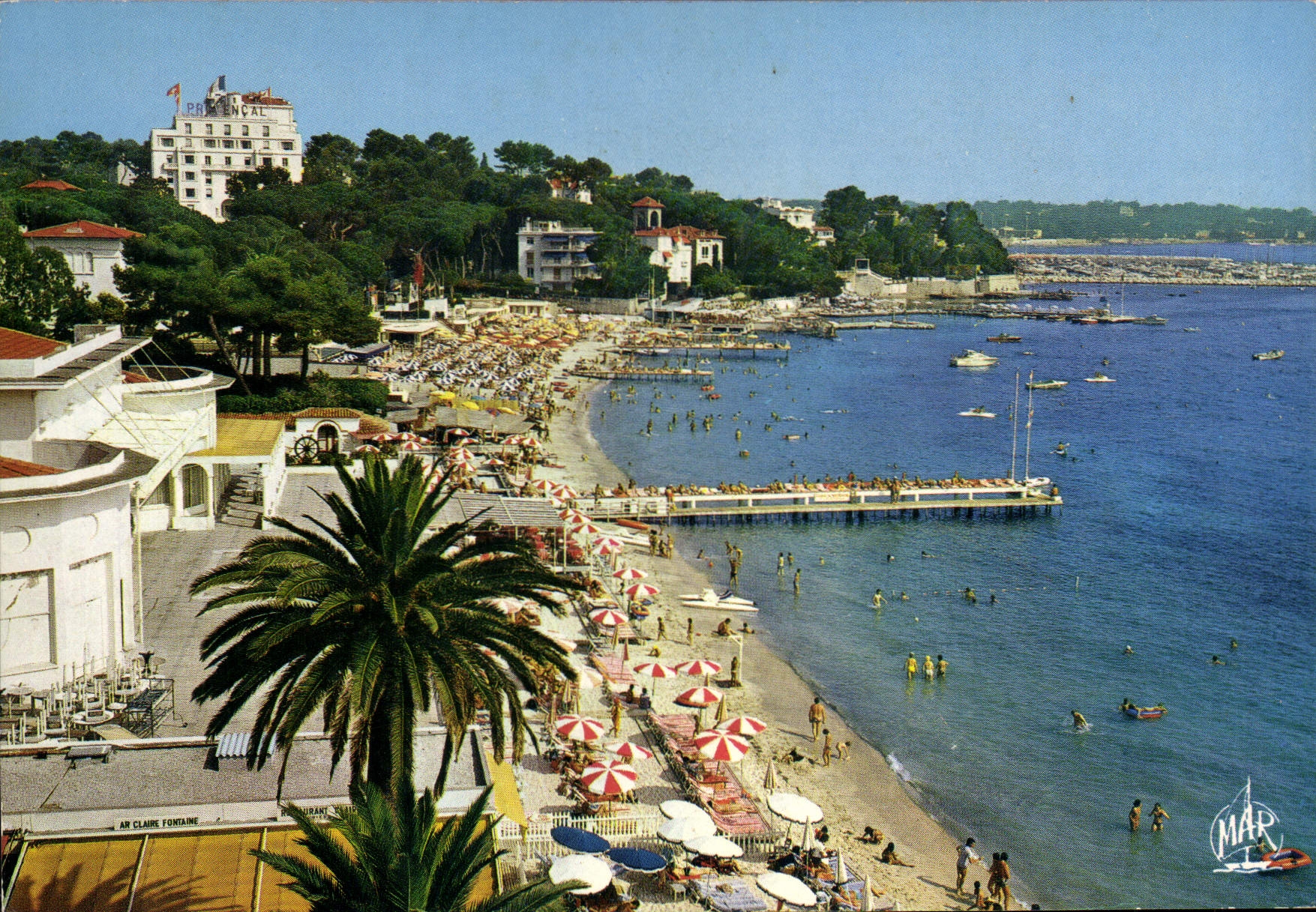 CPSM Juan Les Pins La Plage Au Fond I'Hotel Provencal