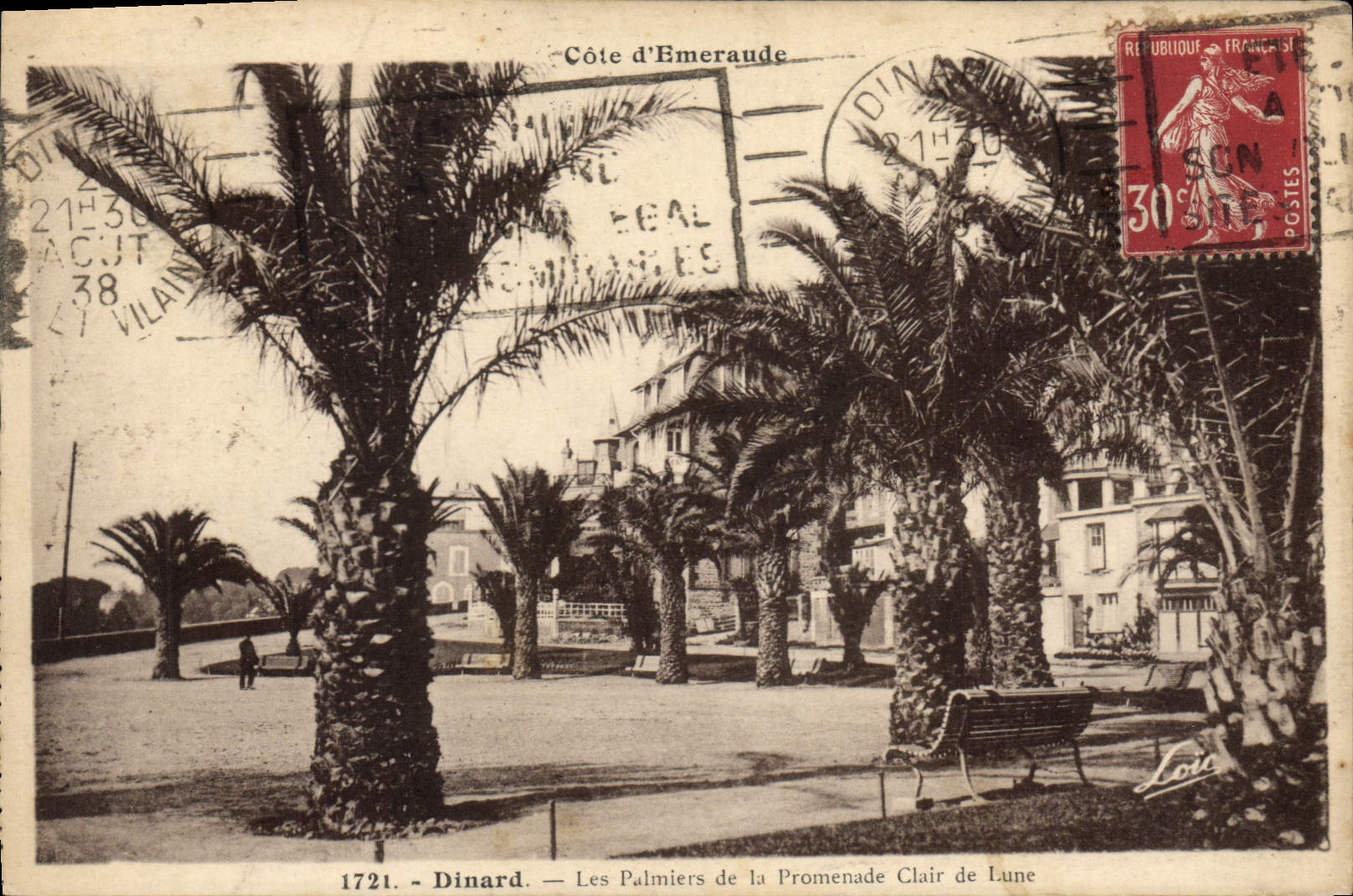 CPA Dinard Les Palmiers De La Promenade Clair De Lune