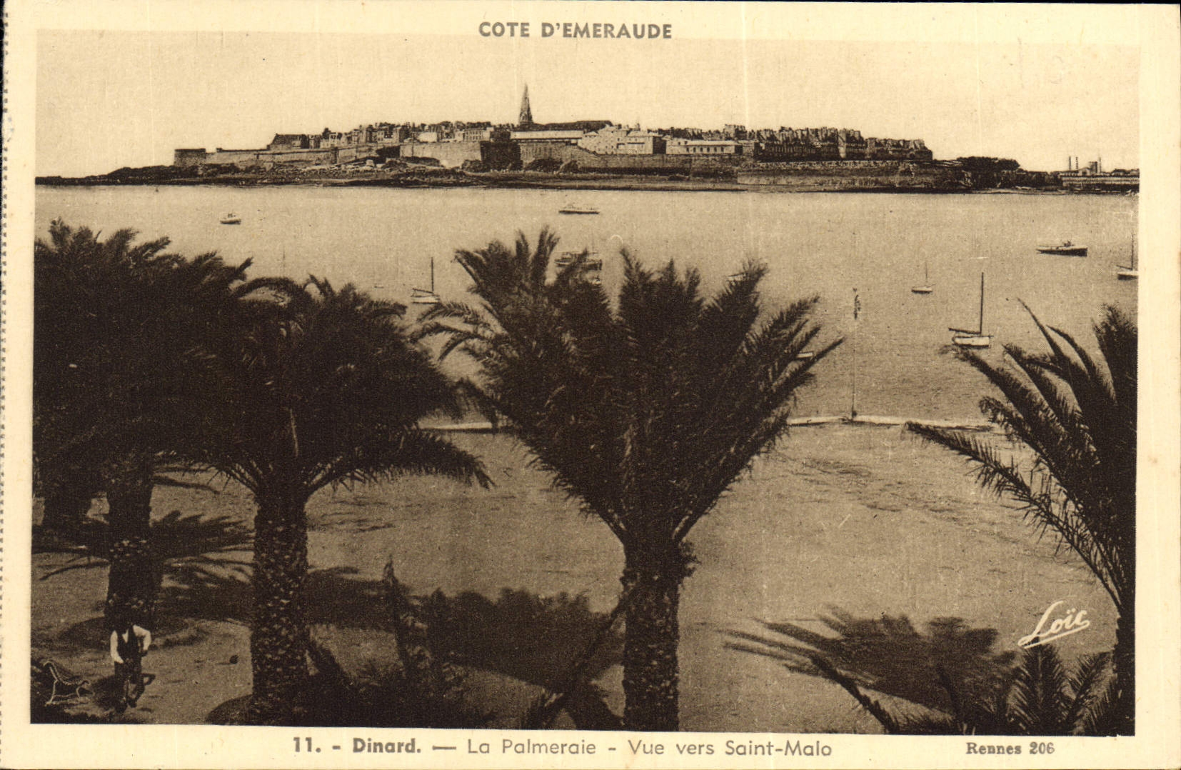 CPA Dinard La Palmeraie Vue Vers Saint Malo