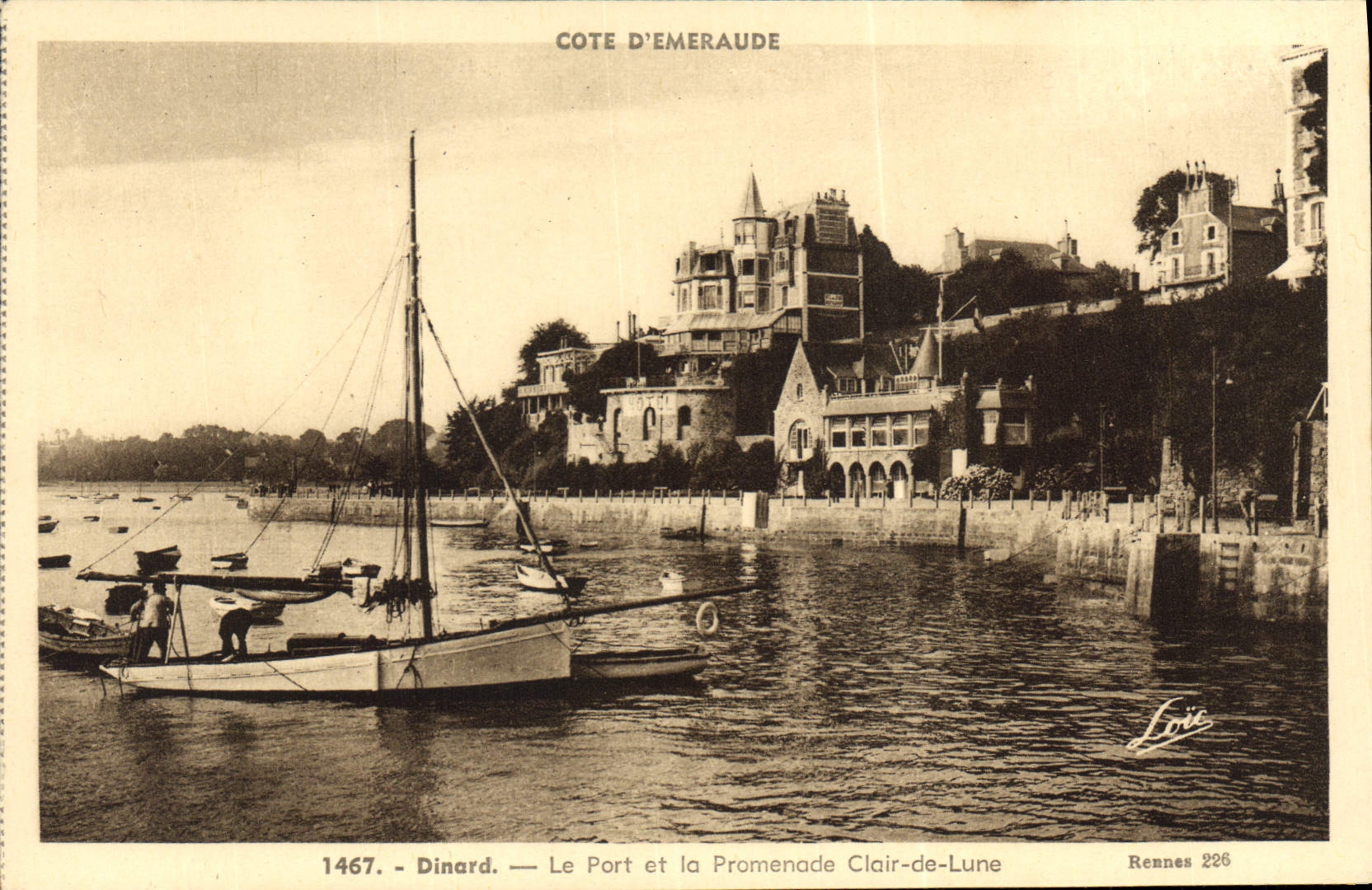 CPA Dinard Le Port Et La Promenade Clair De Lune