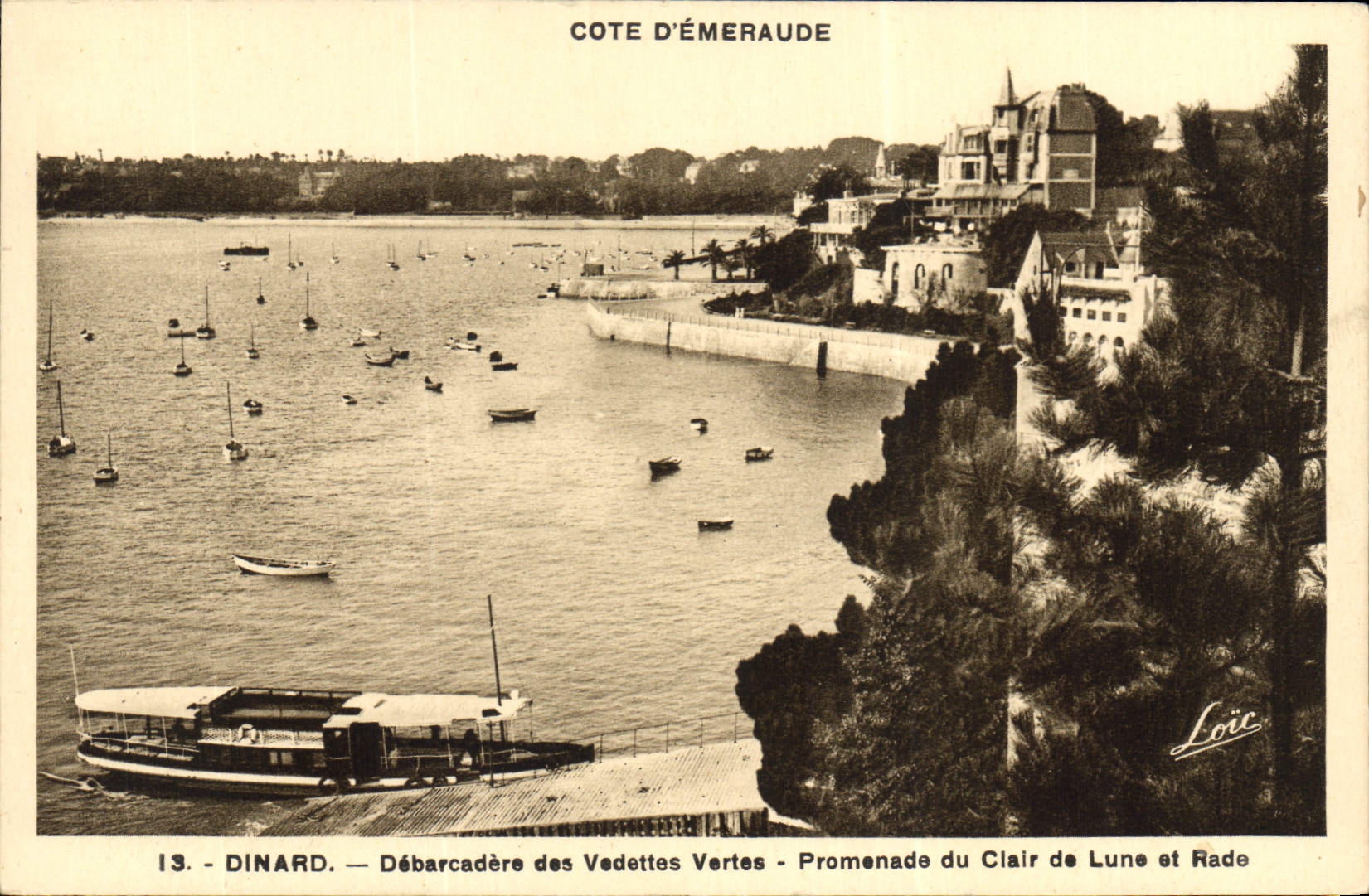 CPA Dinard Debarcadere Des Vedettes Vertes Promenade Du Clair De Lune Et Rade