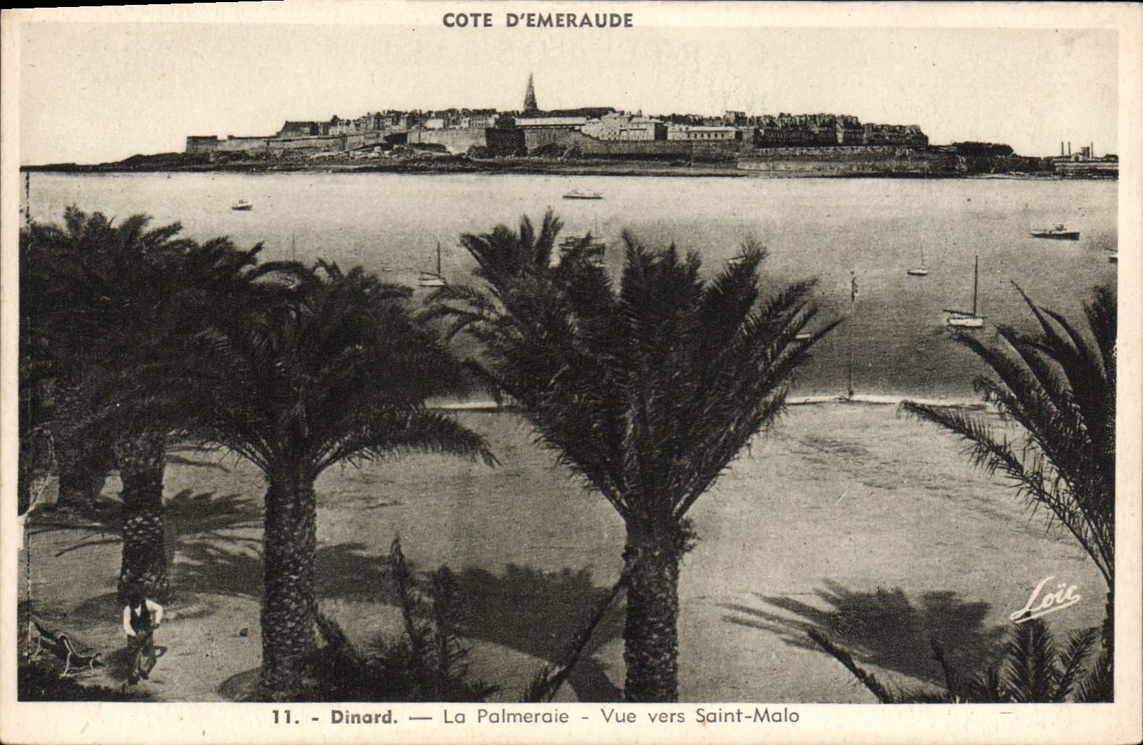CPA Dinard La Palmeraie Vue Vers Saint Malo