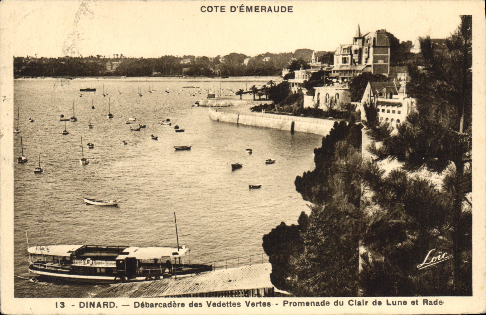 CPA Dinard Debarcadere Des Vedettes Vertes Promenade Du Clair De Lune Et Rade