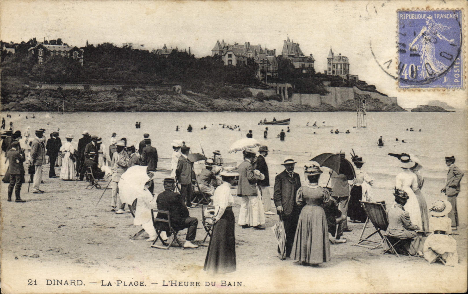 CPA Dinard La Plage L'Heure Du Bain