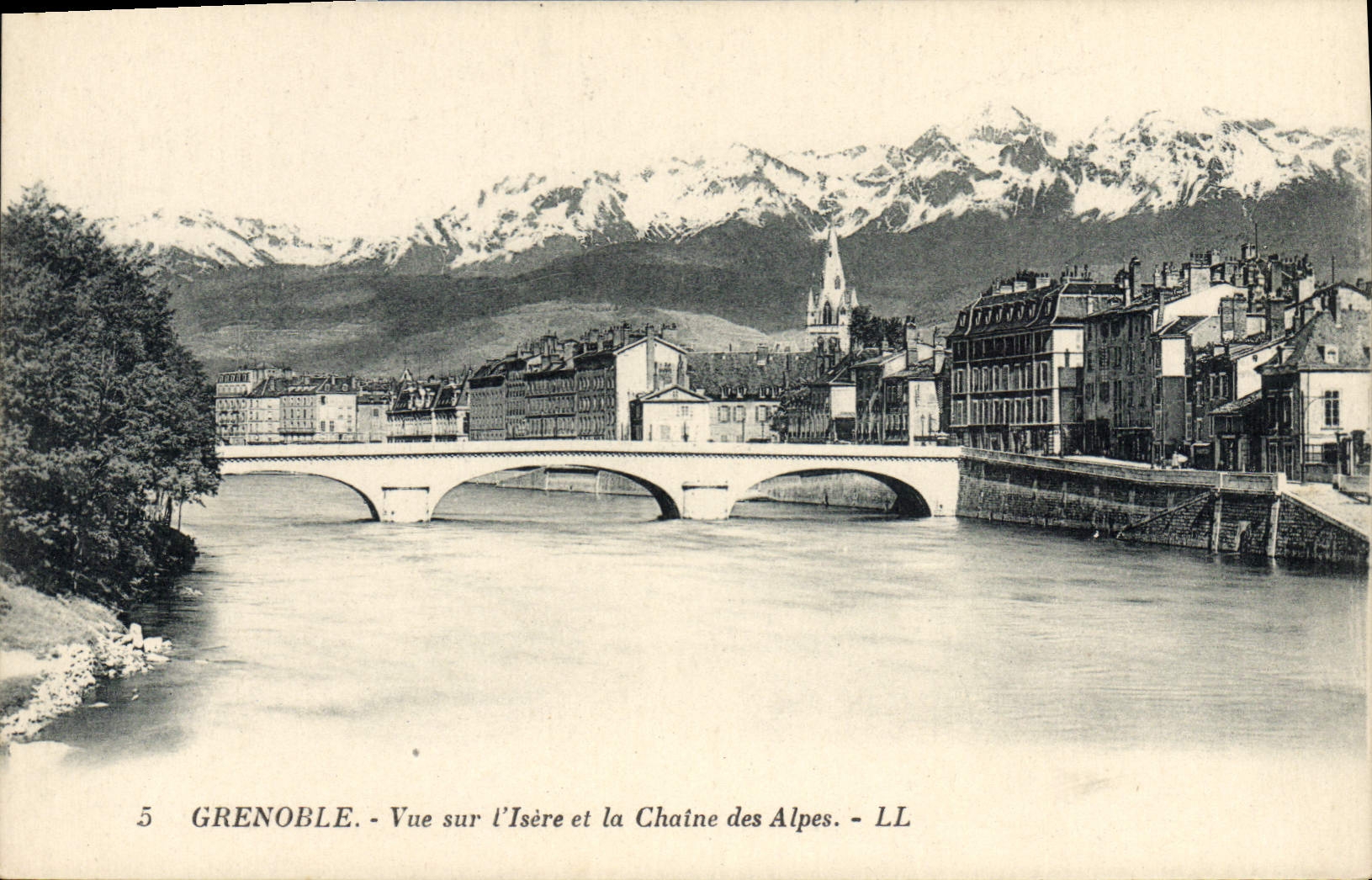 CPA Grenoble Vue Sur I'Isere Et La Chaine Des Alpes