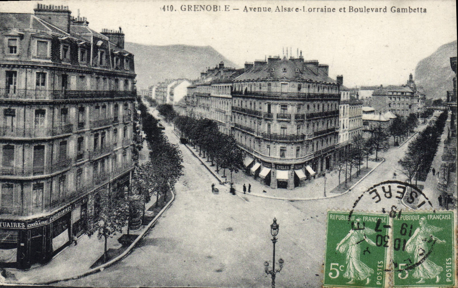 CPA Grenoble Avenue Alsace Lorraine Et Boulevard Gambetta