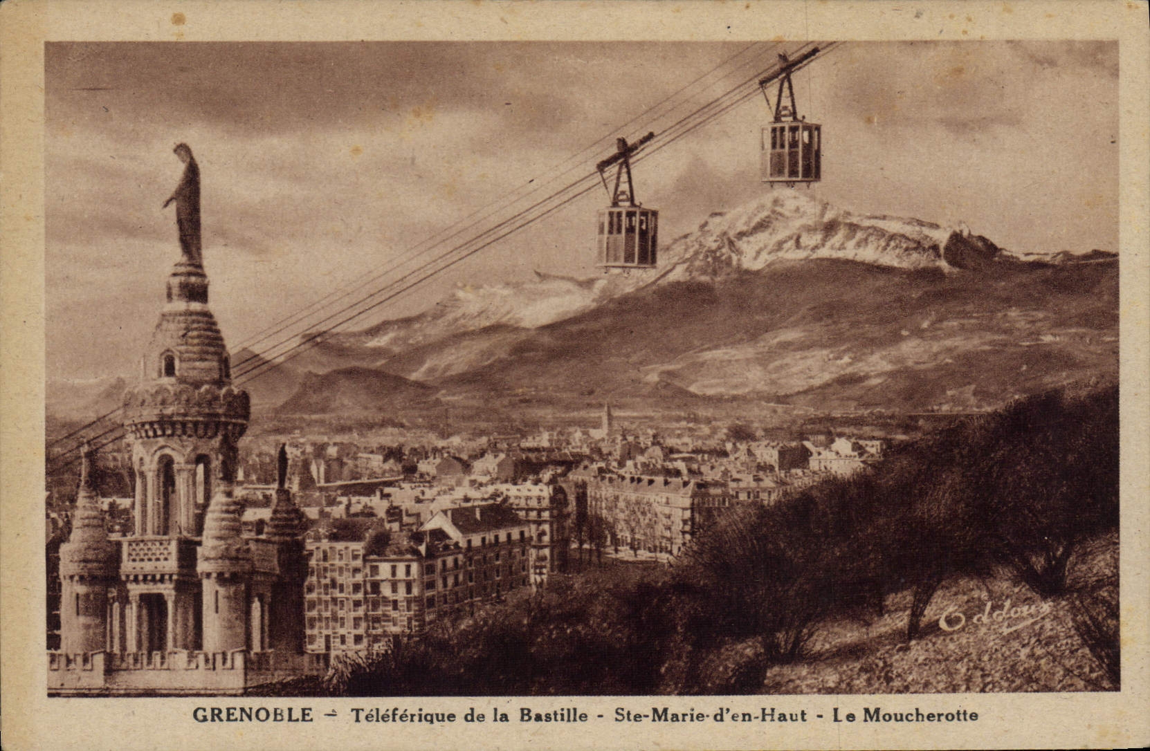 CPA Grenoble Teleferique De La Bastille Ste Marie D'En Haut