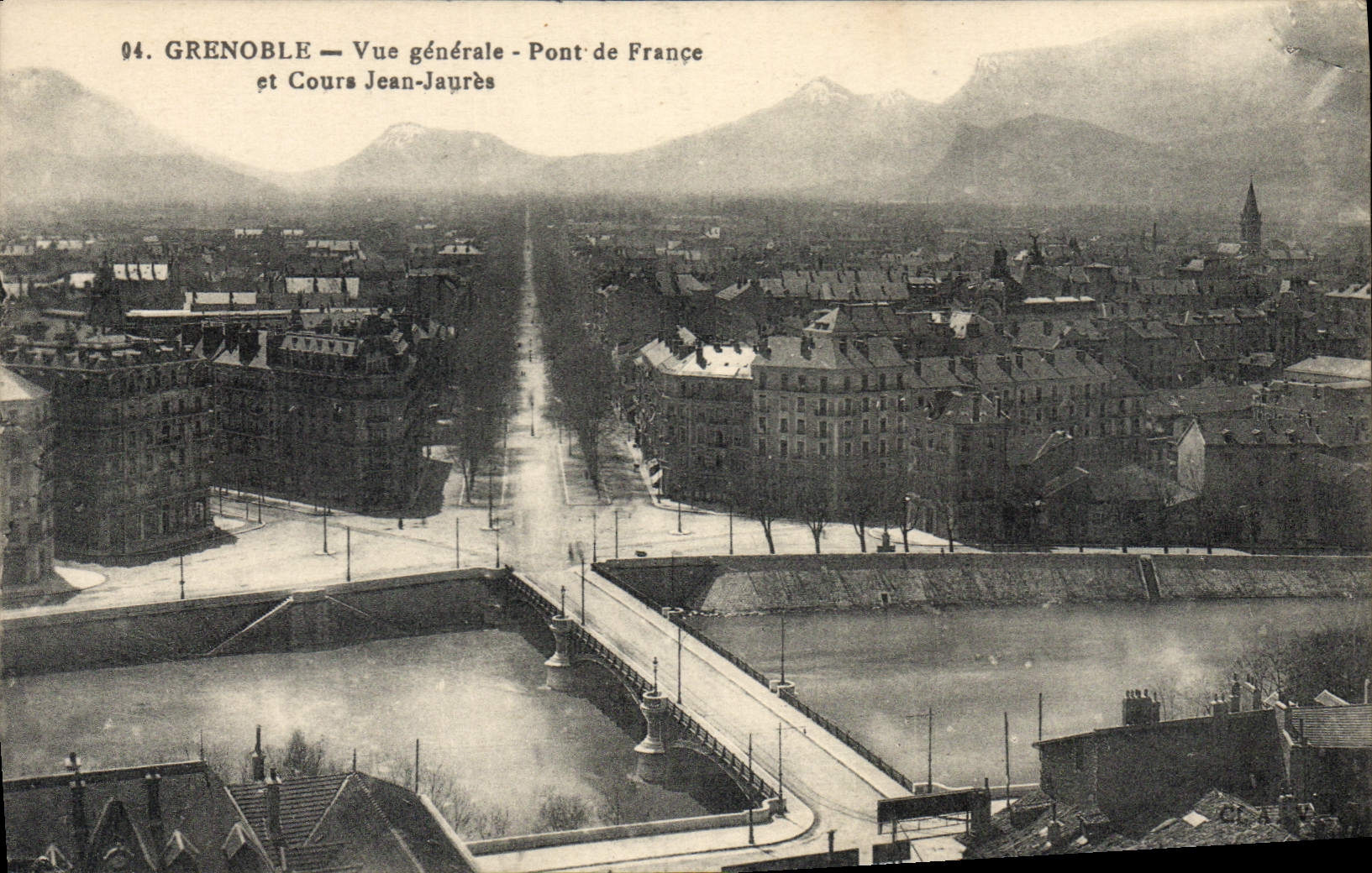 CPA Grenoble Vue Generale Pont De France cours jean jaures