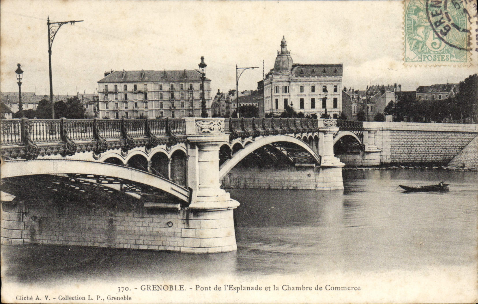 CPA Grenoble Pont De I'Esplanade Et La Chambre De Commerce