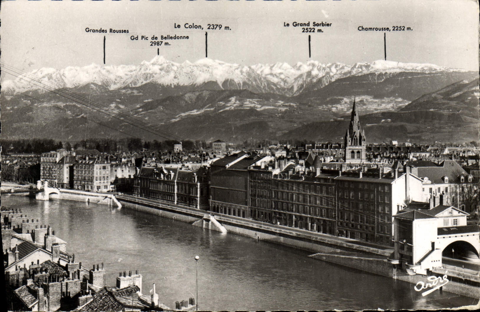 CPA Grenoble Vue Generale Chaine Des Alpes