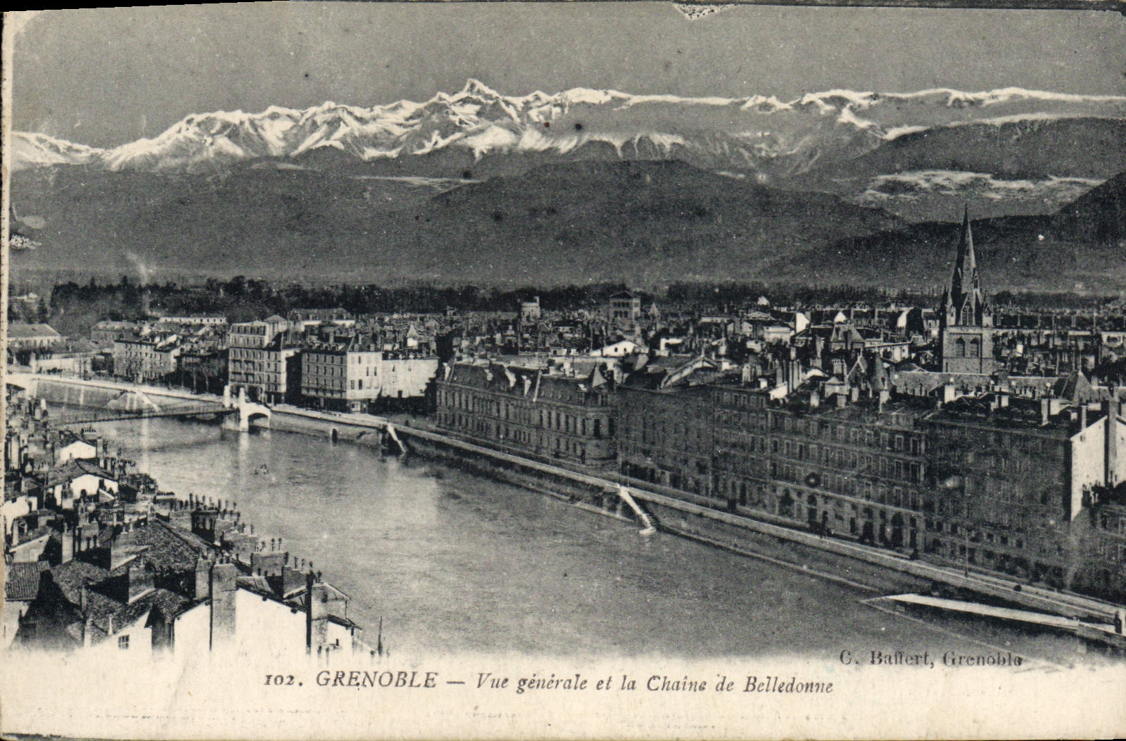 CPA Grenoble Vue Generale Et La Chaine De Belledonne