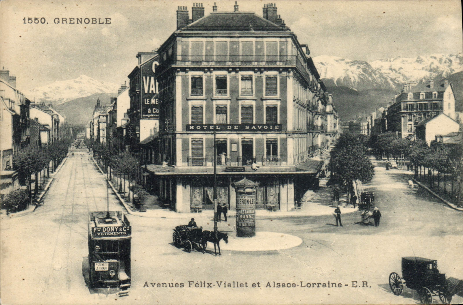 CPA Grenoble Avenues Felix Viallet Et Alsace Lorraine