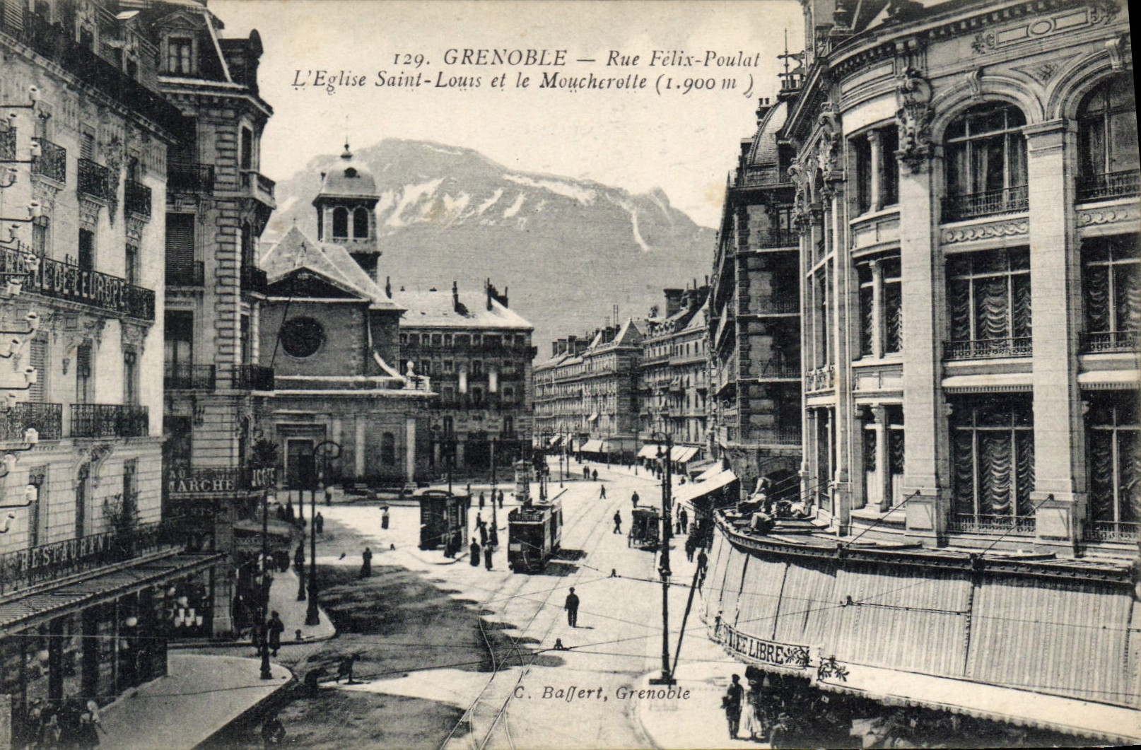 CPA Grenoble Rue Felix Poulat L'Eglise Saint Louis