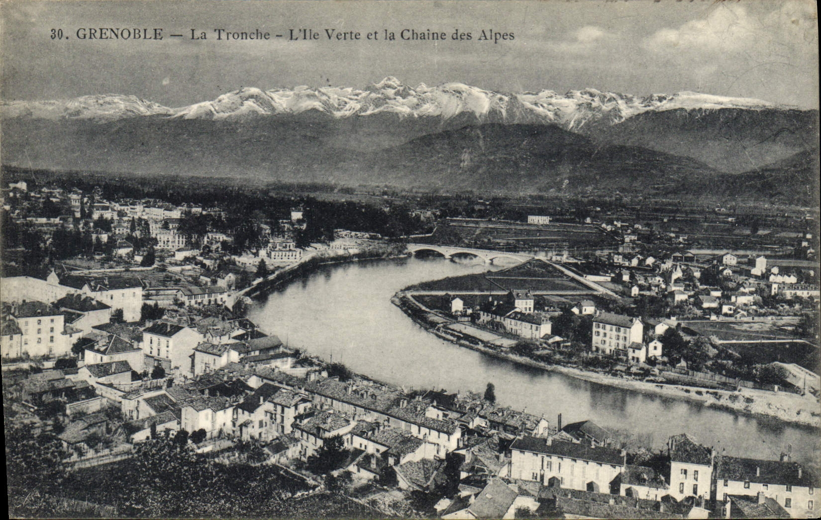 CPA Grenoble La Tronche L'Ile Verte Et La Chaine Des Alpes