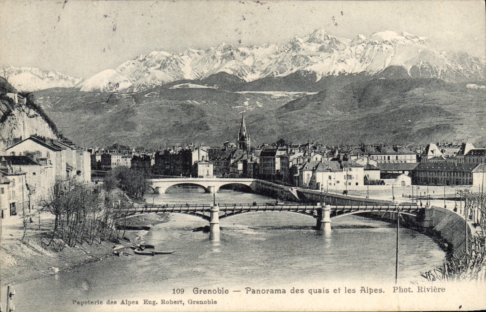 CPA Grenoble Panorama Des Quais Et Les ALpes