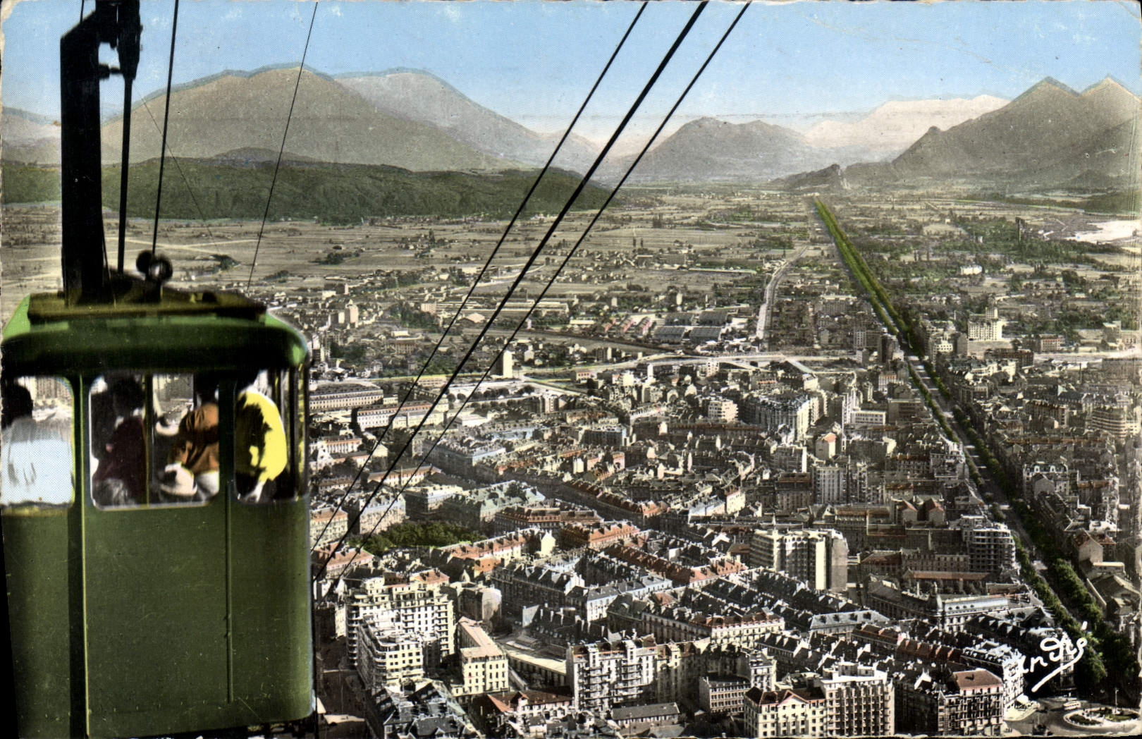 CPA Grenoble Telepherique De La Bastille Perspective Sur La Ville