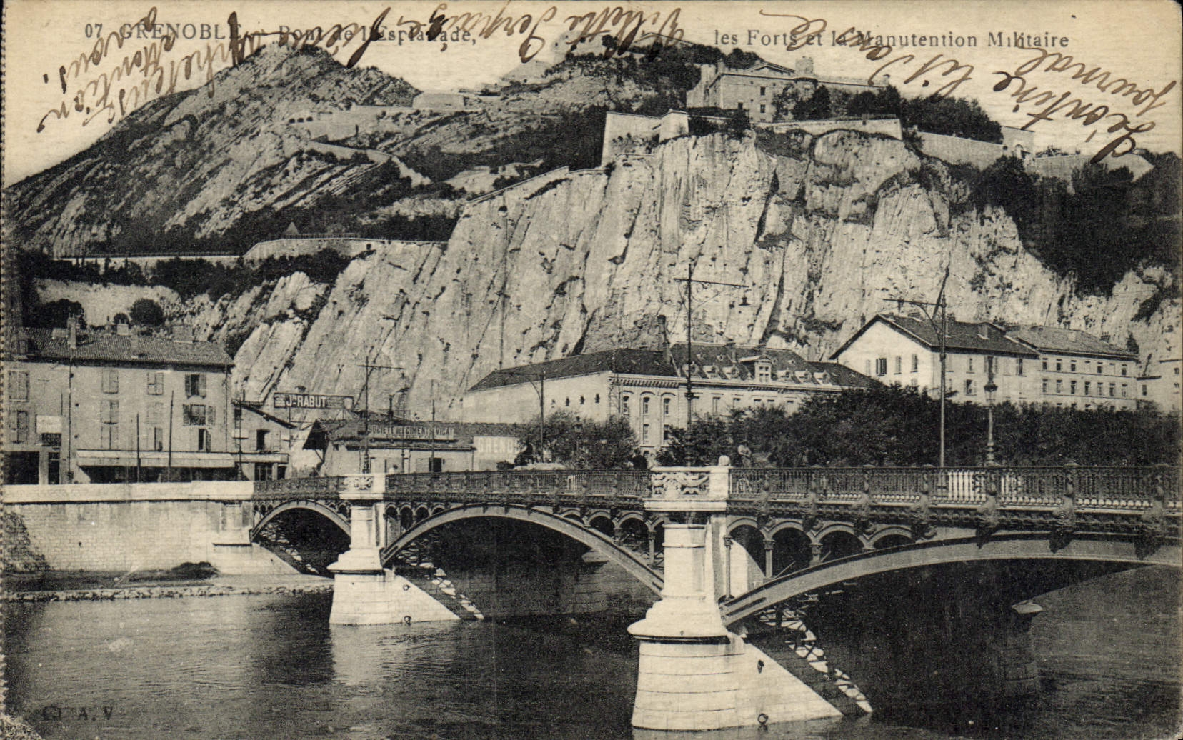 CPA Grenoble pont de l'esplanade manutention militaire