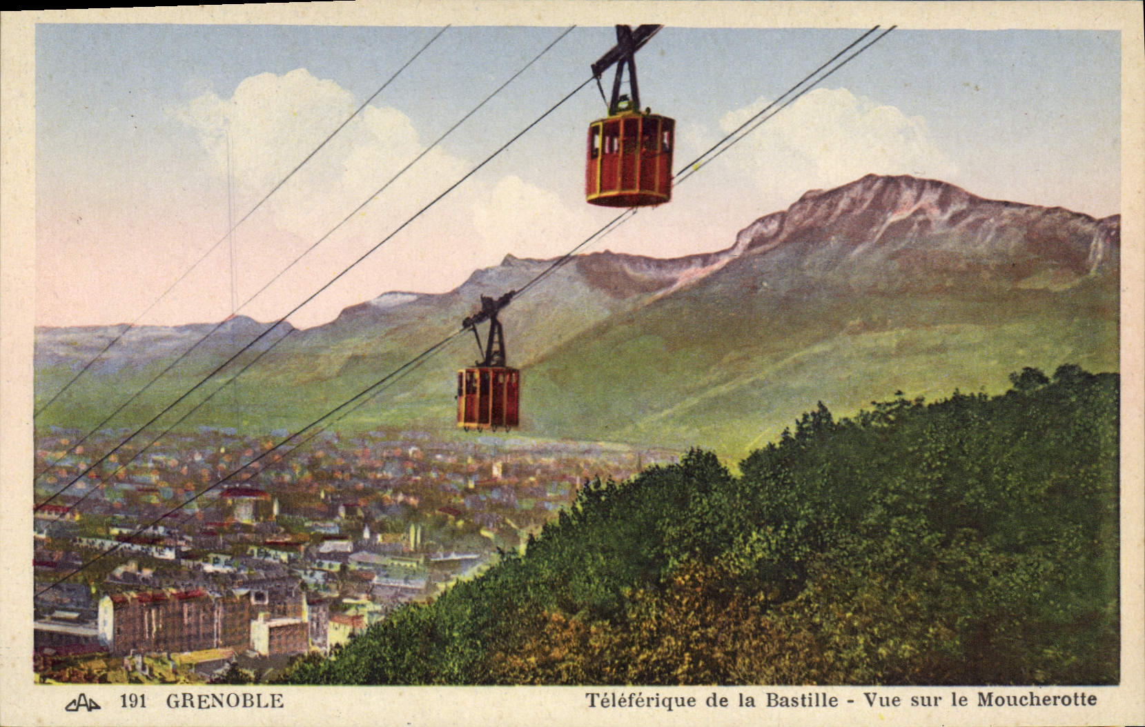 CPA Grenoble Teleferique De La Bastille Vue Sur Le Moucherotte