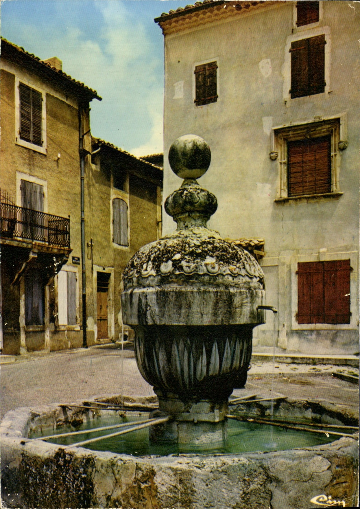 CPSM St Paul Trois Chateaux Fontaine L'Esplan