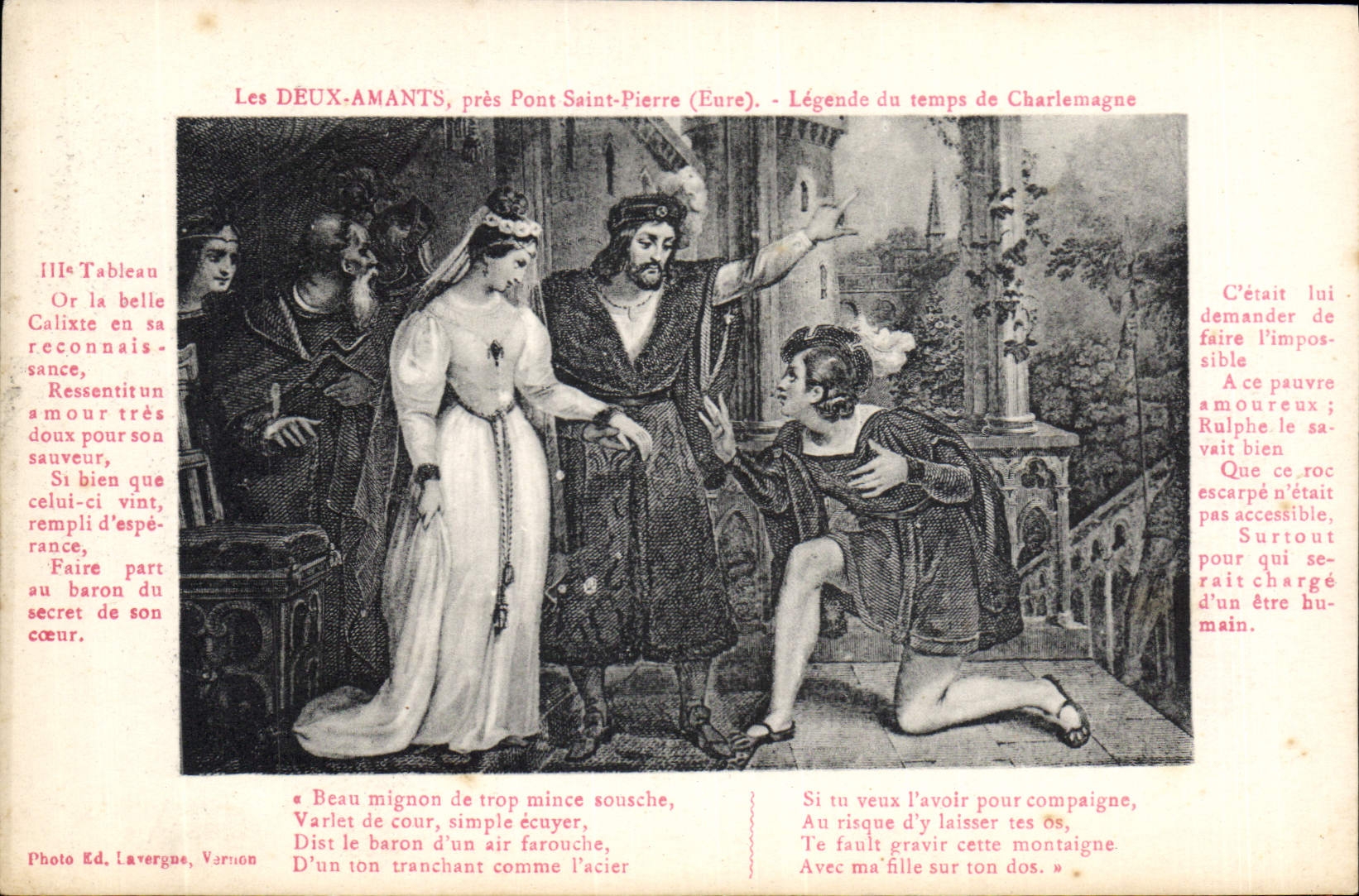 CPA Les Deux Amants Pres Pont Saint Pierre 3ème tableau