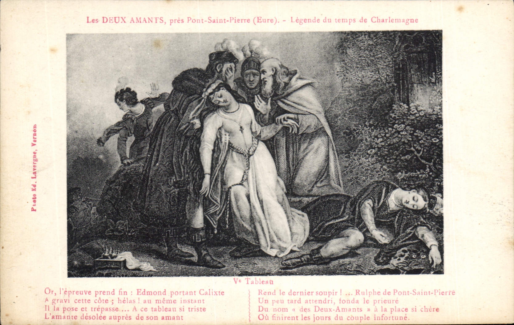 CPA Les Deux Amants Pres Pont Saint Pierre 5ème tableau