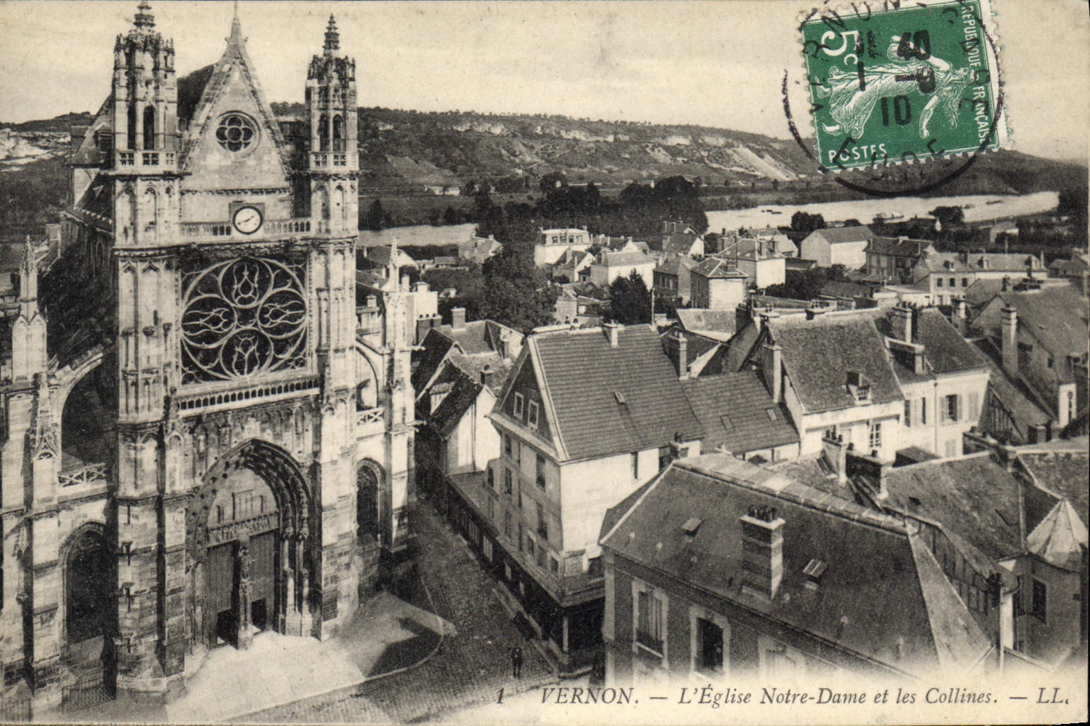 CPA Vernon L'Eglise Notre Dame Et Les Collines