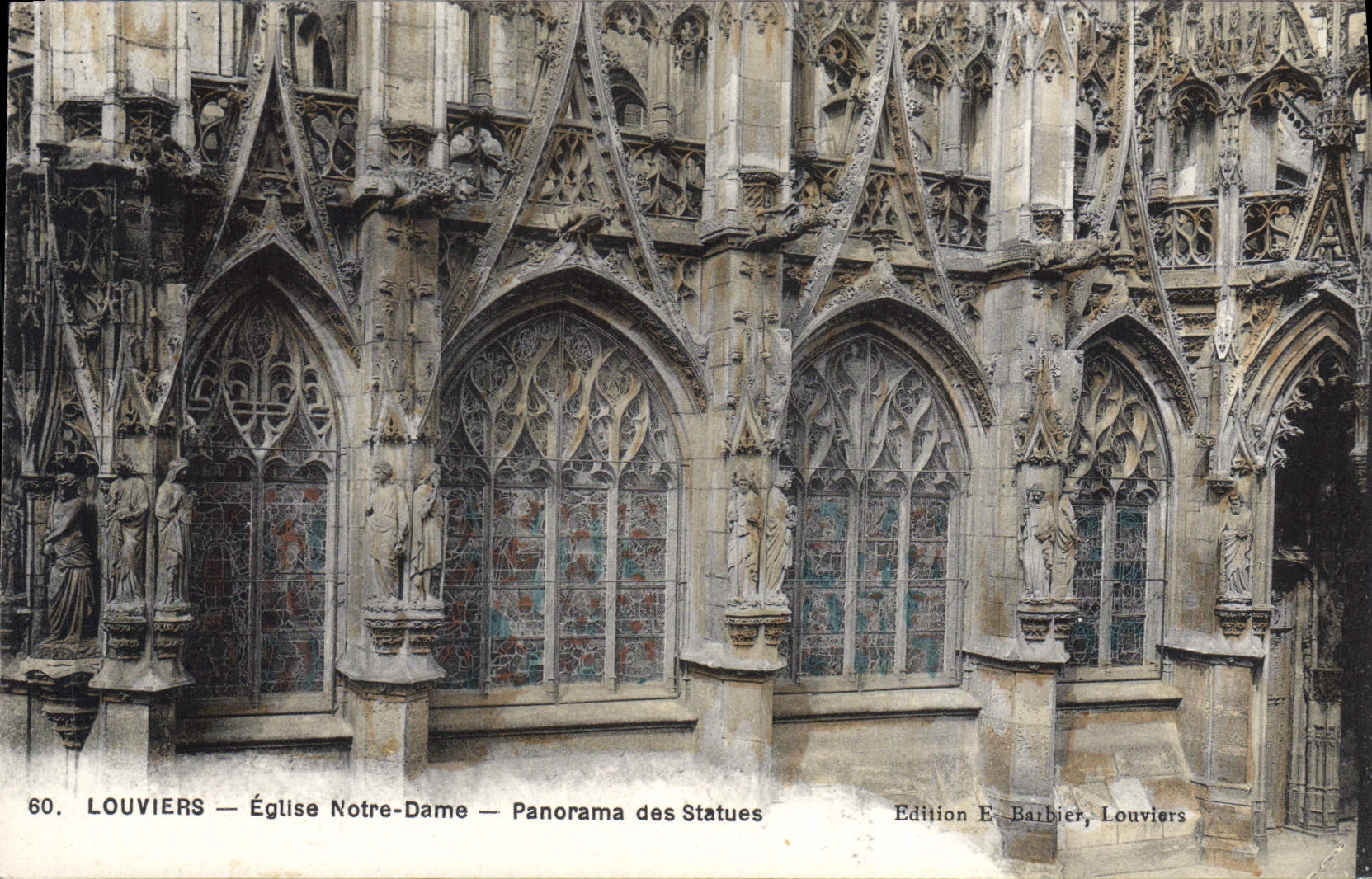 CPA Louviers Eglise Notre Dame Panorma Des Statues