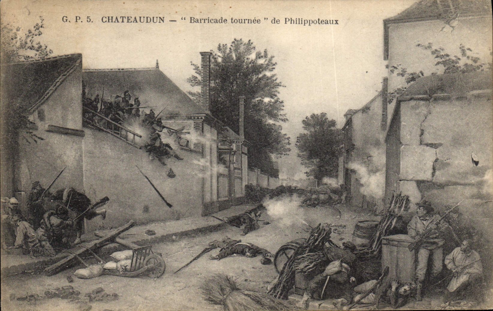 CPA Chateaudun Barricade Tournee De Phillippoteaux