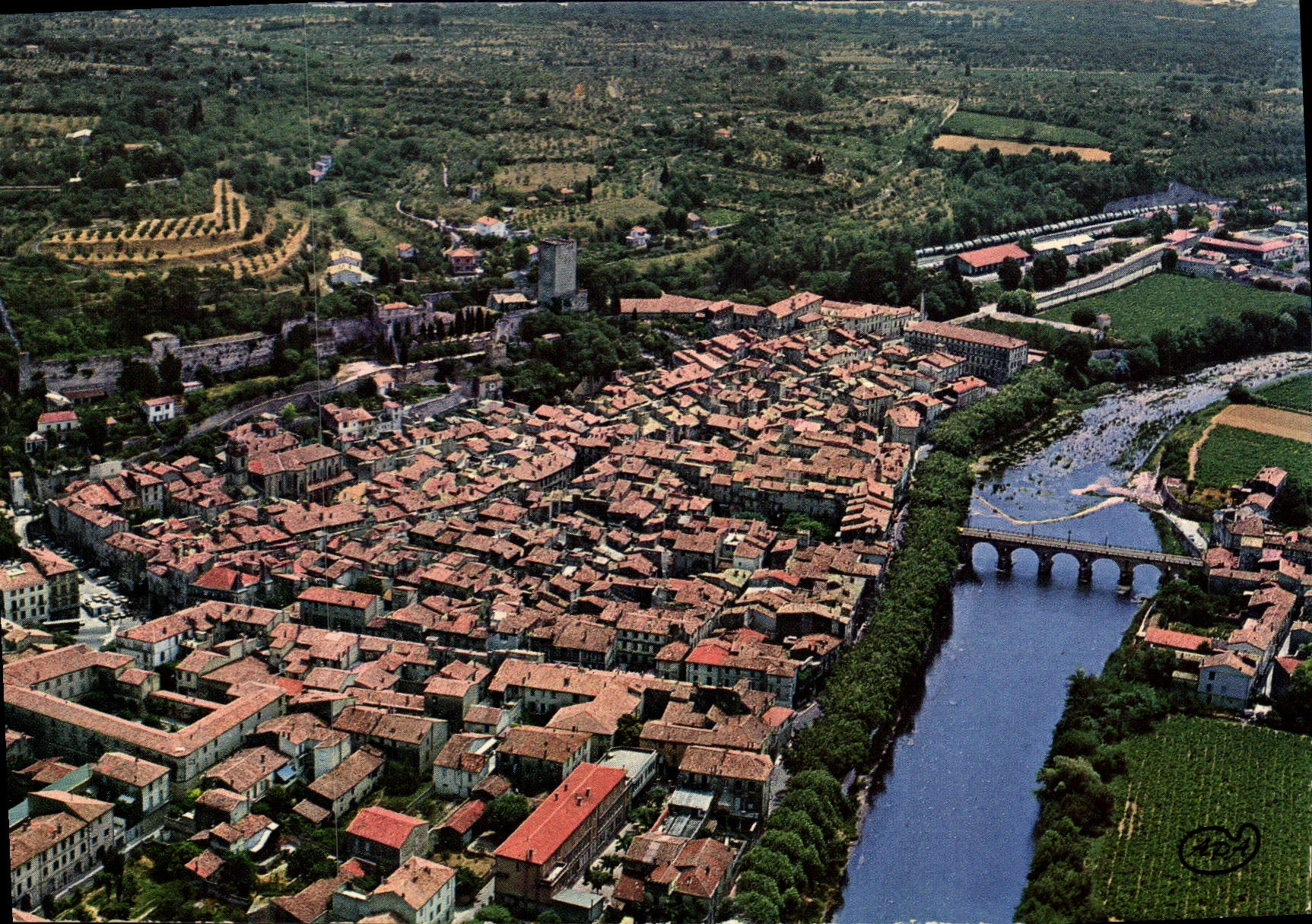 CPSM Sommieres Vue Aerienne