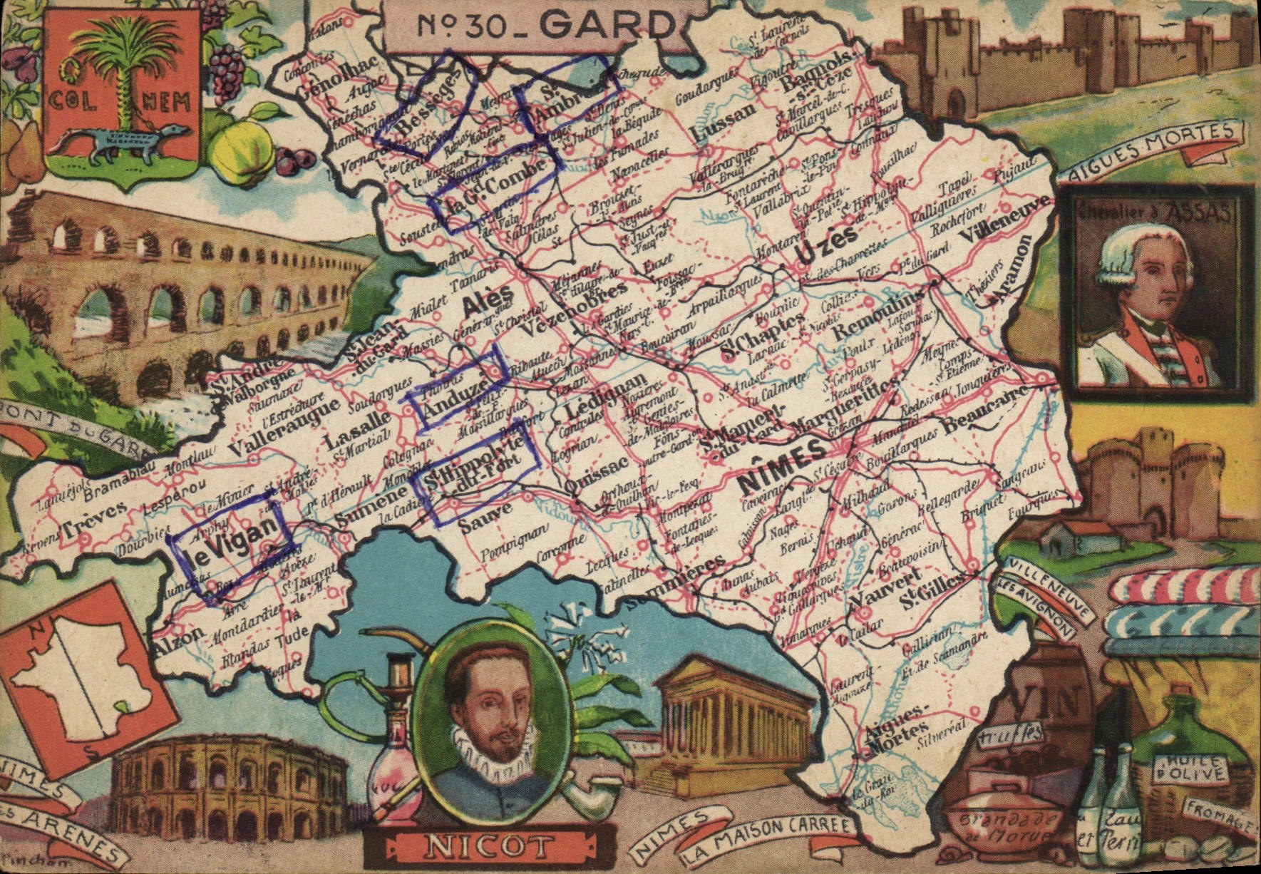 CPSM département du gard Villeneuve lès Avignon Pont du Gard