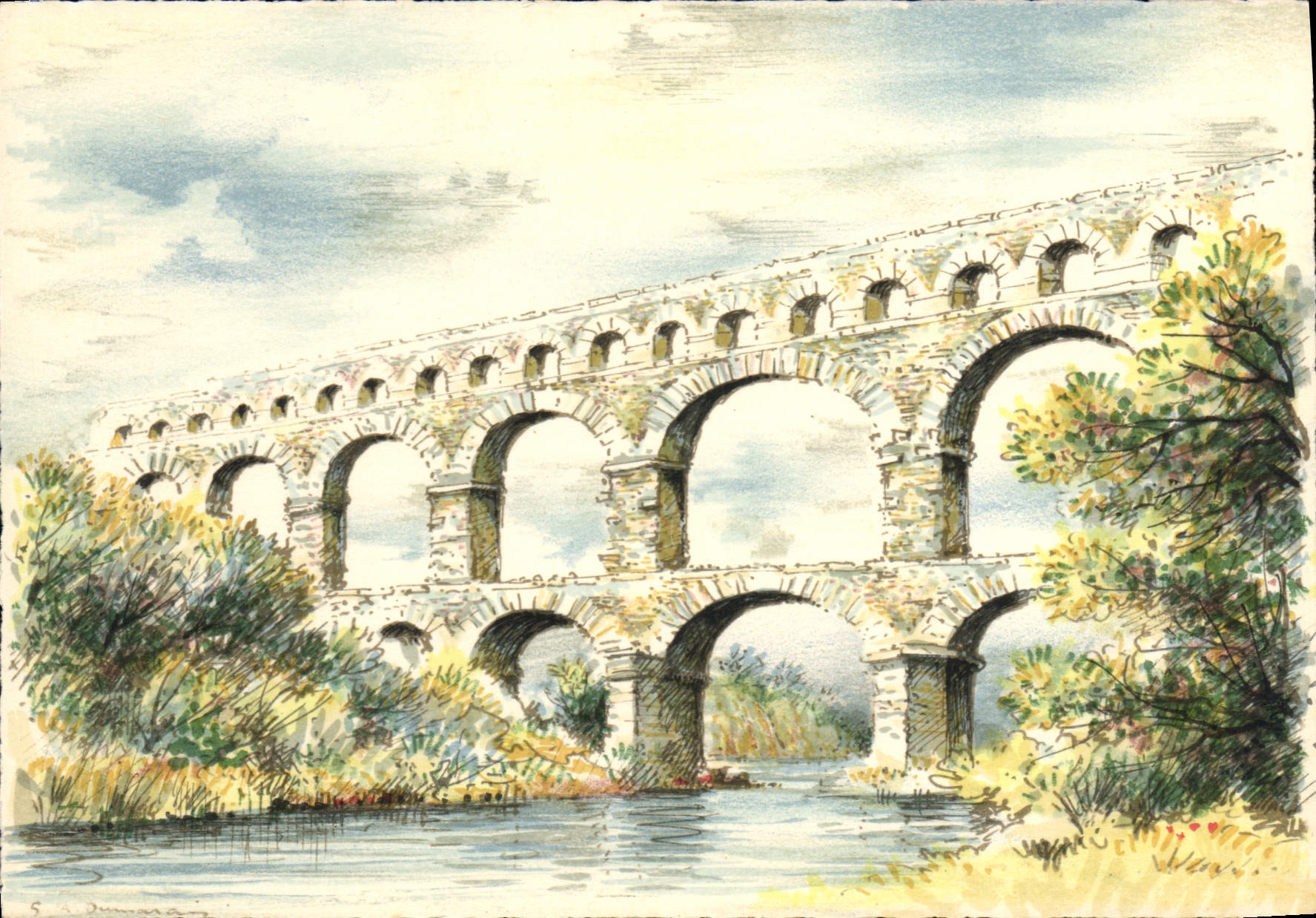 CPSM Nimes Le Pont Du Gard