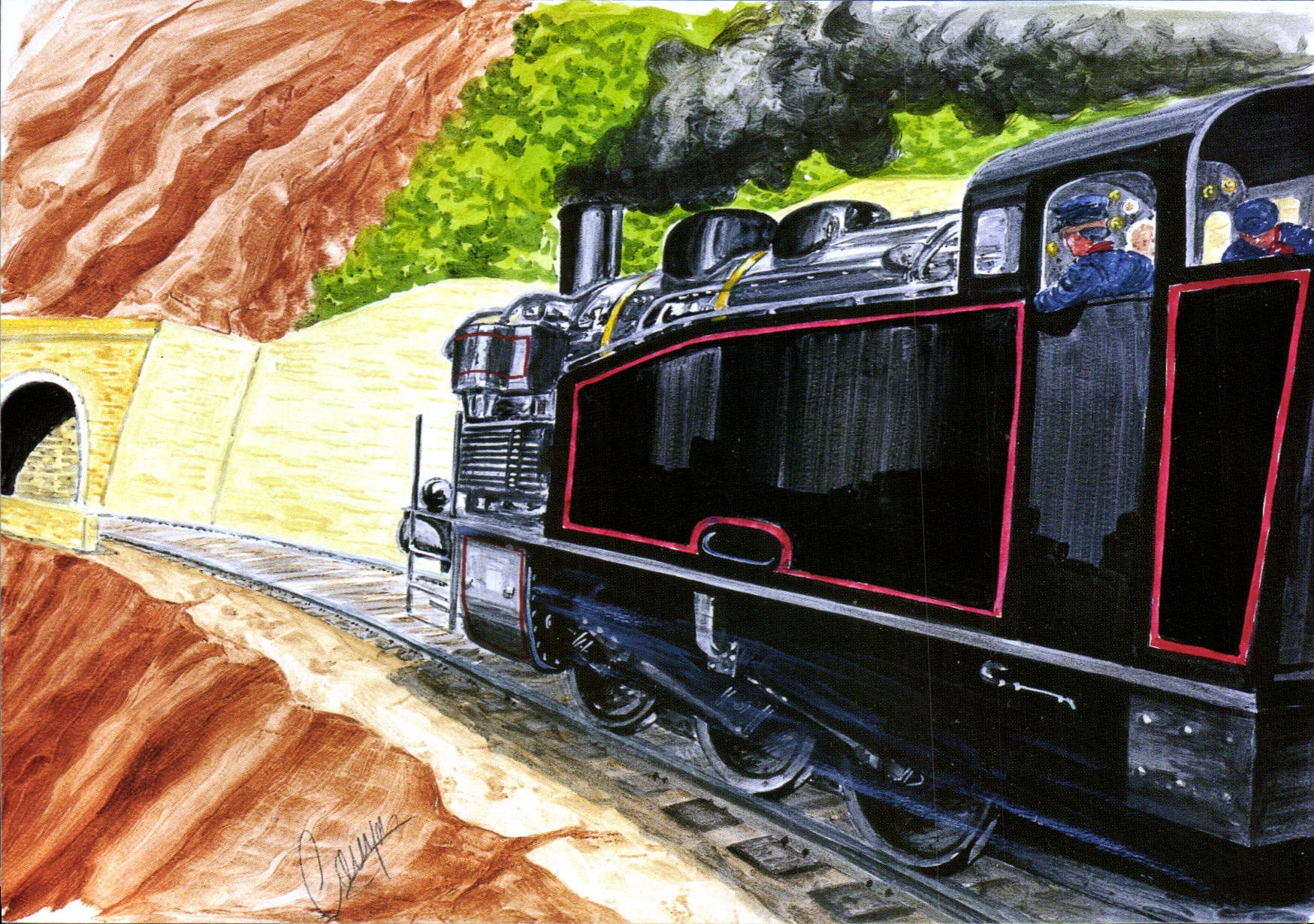 CPSM St Jean Du Gard Anduze train à vapeur des Cevennes gare du TVC