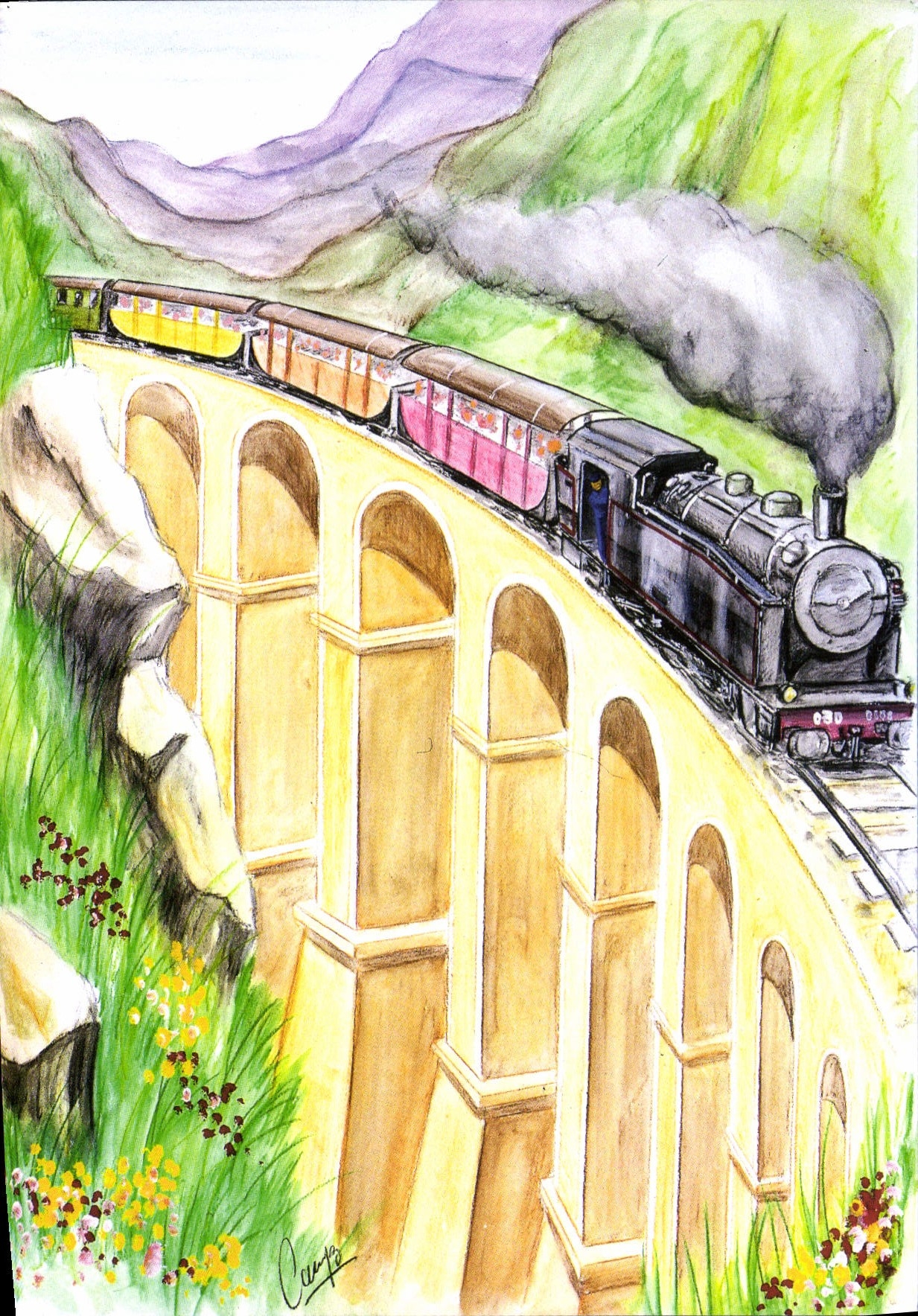 CPSM St Jean Du Gard Anduze train à vapeur des Cevennes gare du TVC