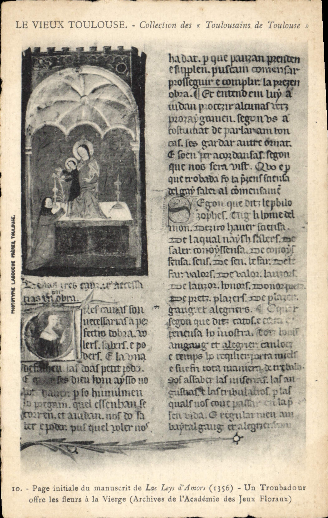 CPA Le Vieux Toulouse Collection manuscrit Las Leys d'Amors 1356 troubadour