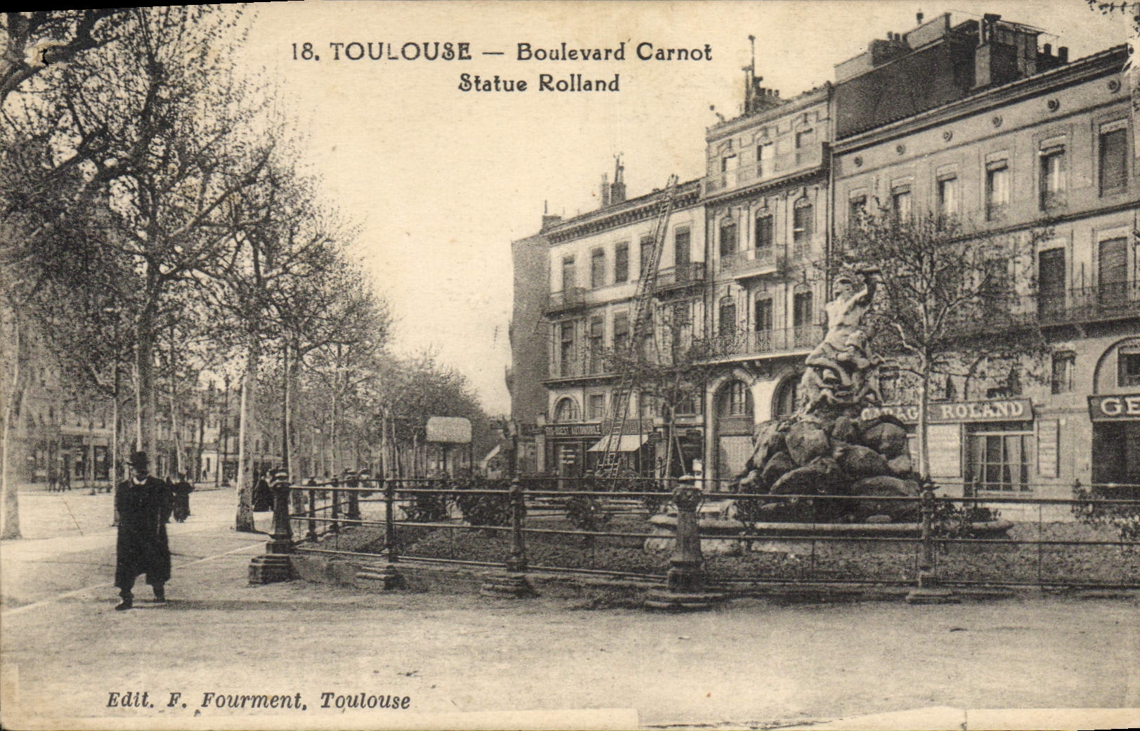 CPA Toulouse Boulevard Carnot Statue Rolland