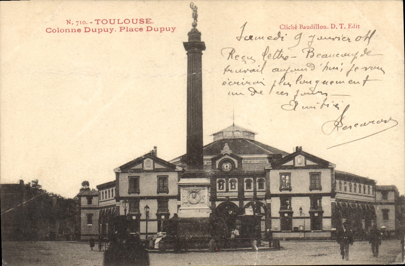 CPA Toulouse Colonne Dupuy Place Dupuy