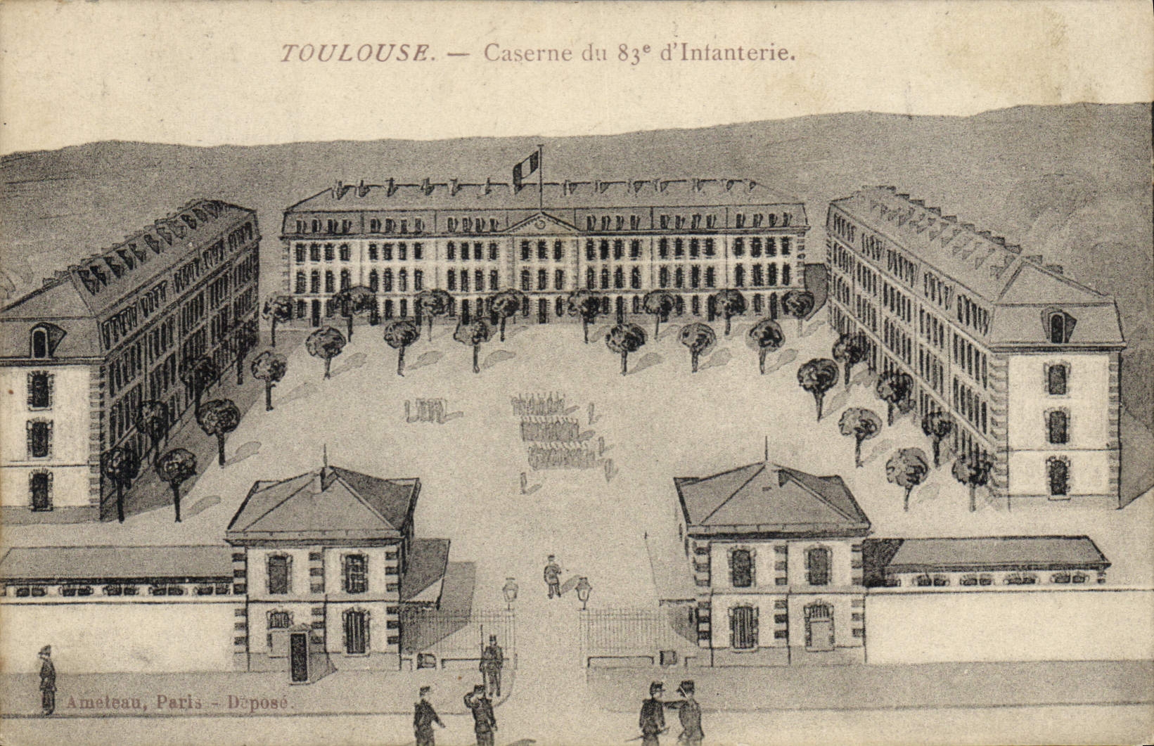 CPA Toulouse Caserne Du 83ème Infanterie