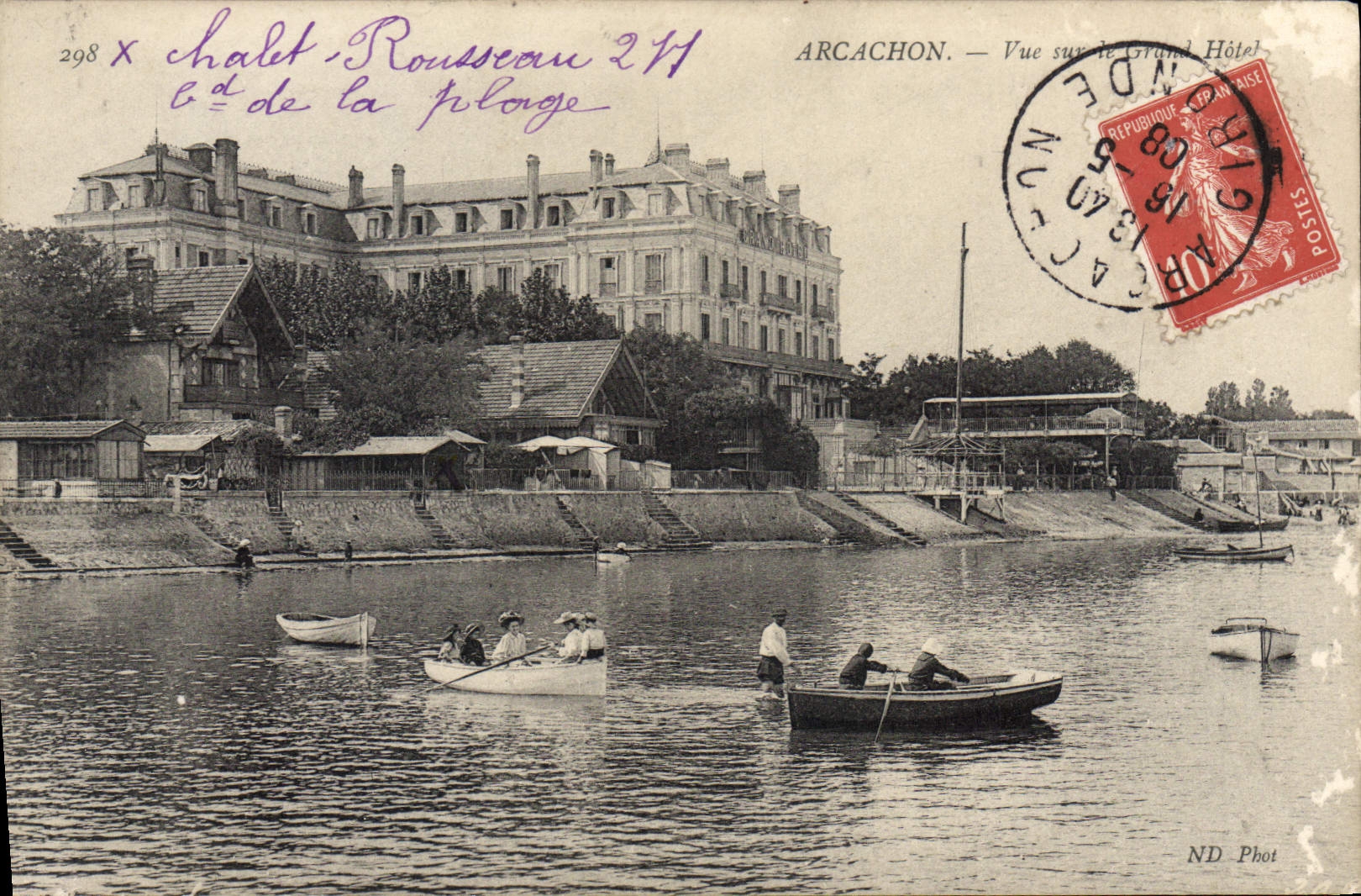 CPA Arcachon Vue Sur Le Grand Hotel