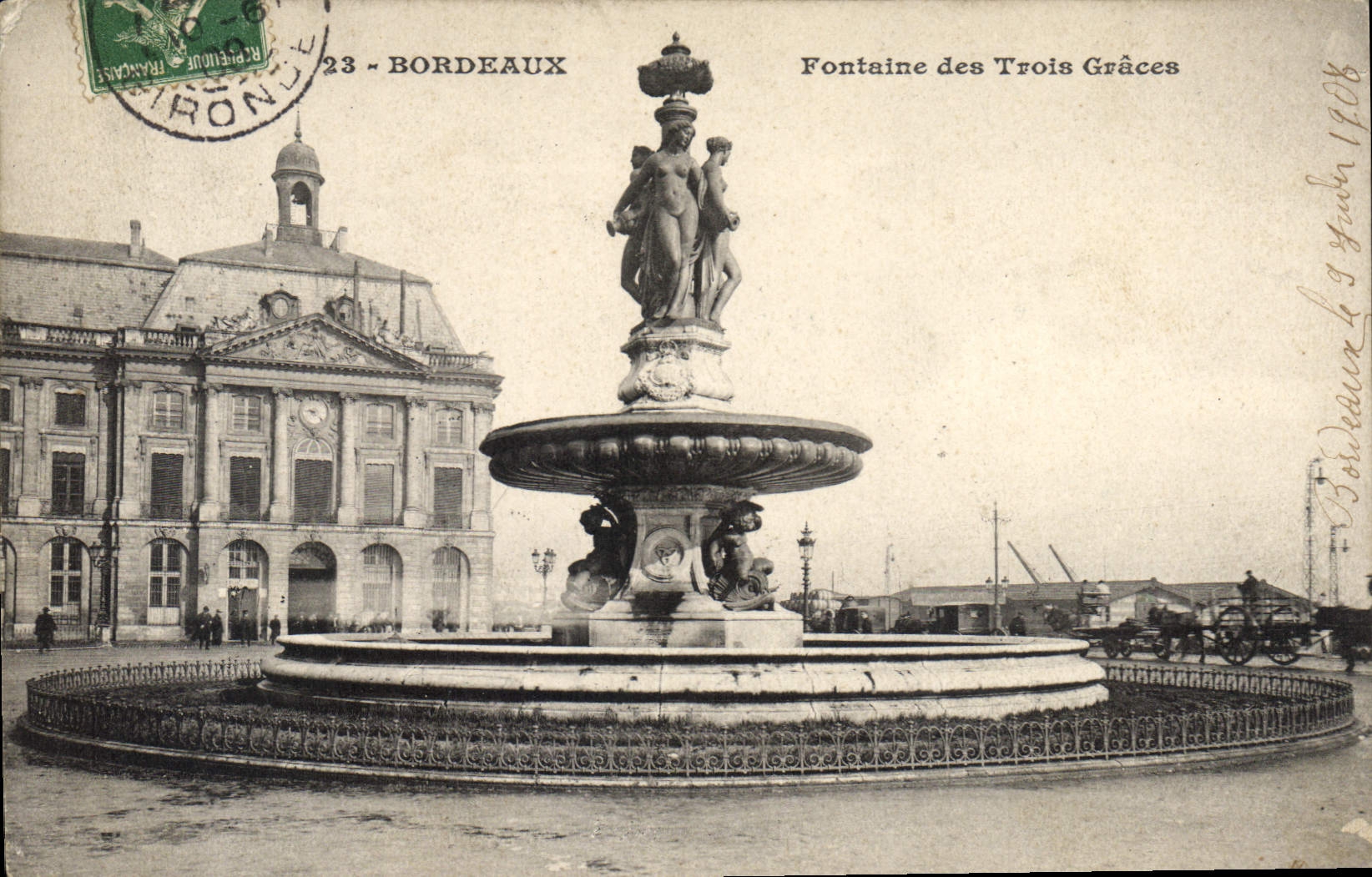 CPA Bordeaux Fontaine Des Trois Graces