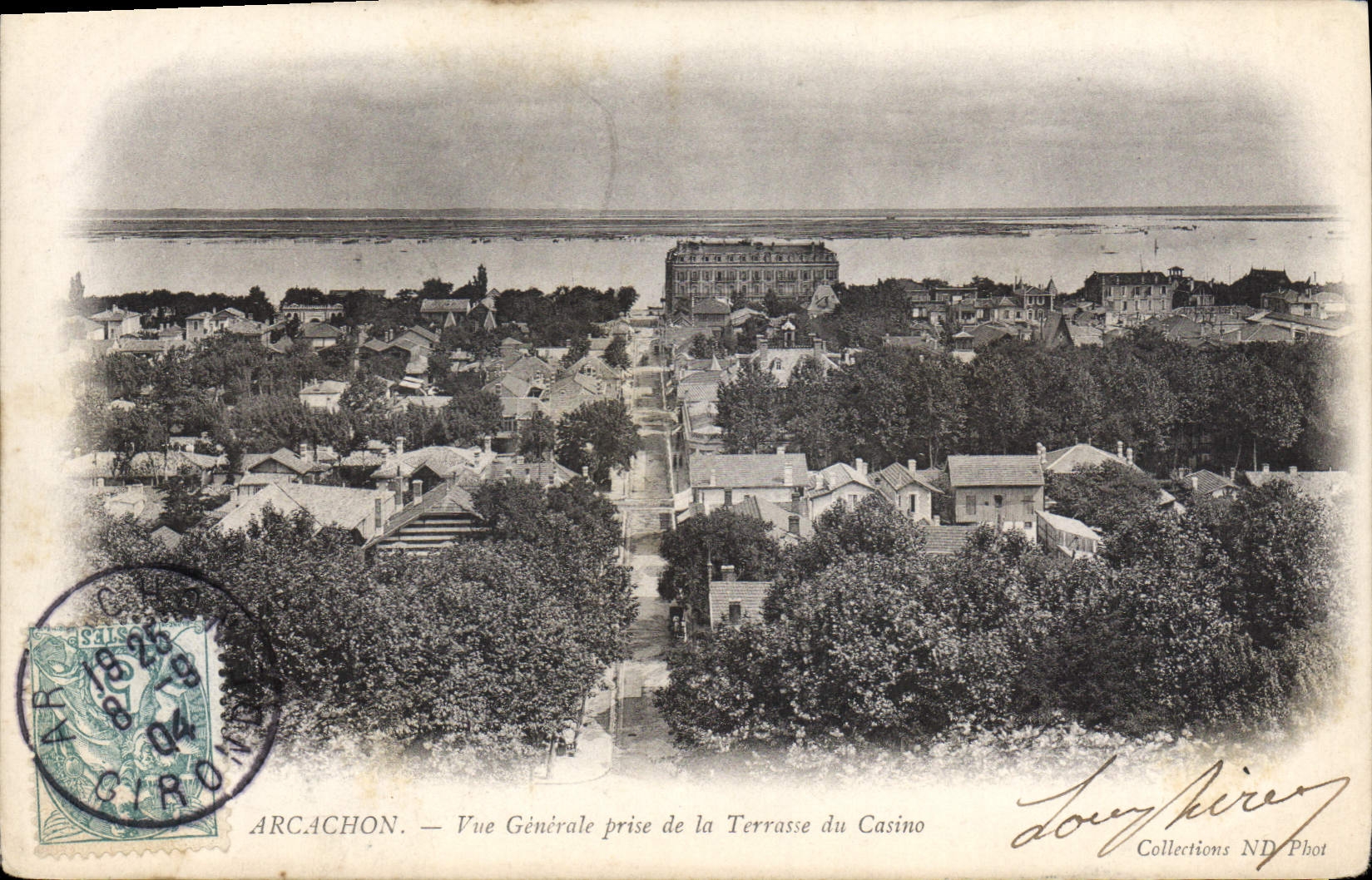 CPA Arcachon Vue Generale Prise De La Terrasse Du Casino