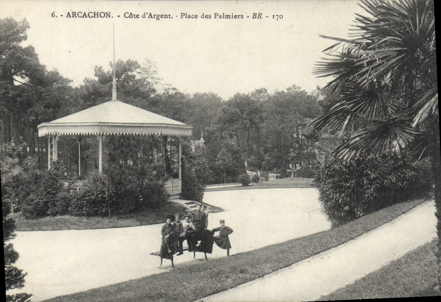 CPA Arcachon Cote D'Argent Place Des Palmiers