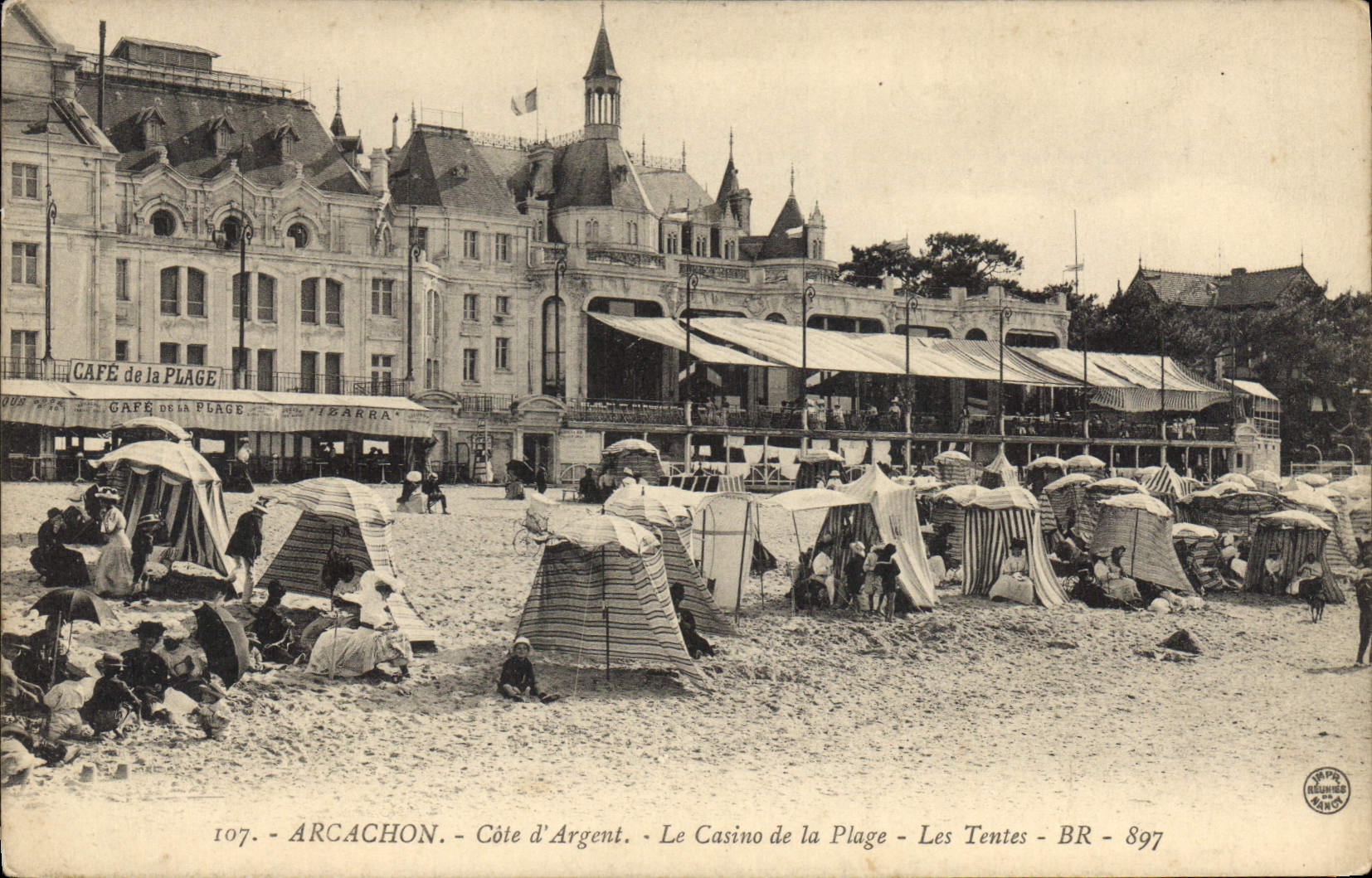 CPA Arcachon Cote D'Argent le casino de la plage les tentes