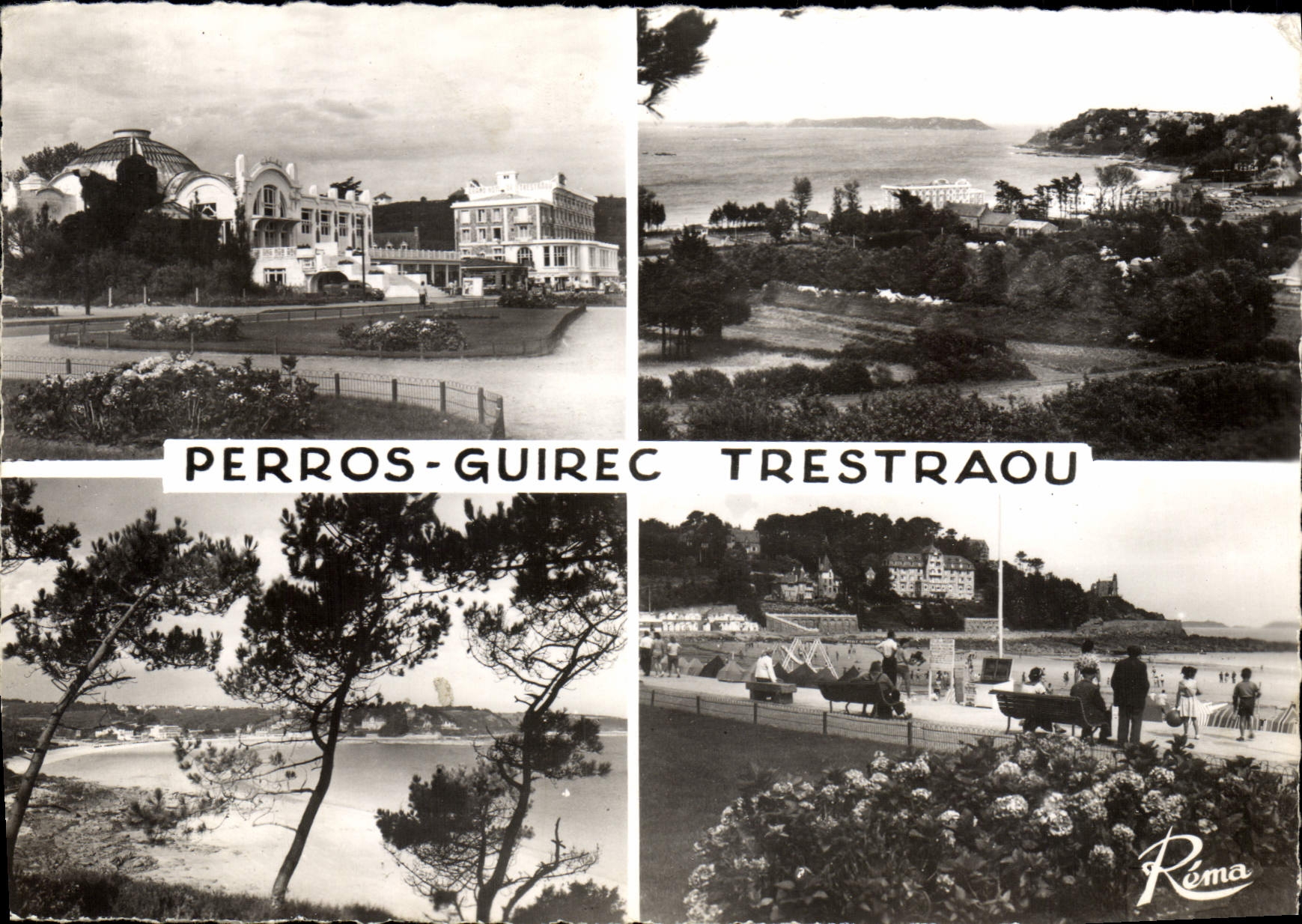 CPSM Perros Guirec Trestraou plage casino  promenade